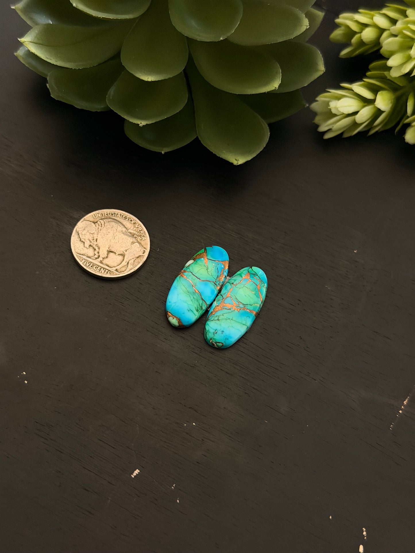 Peacock Dahlia Composite Earring Set