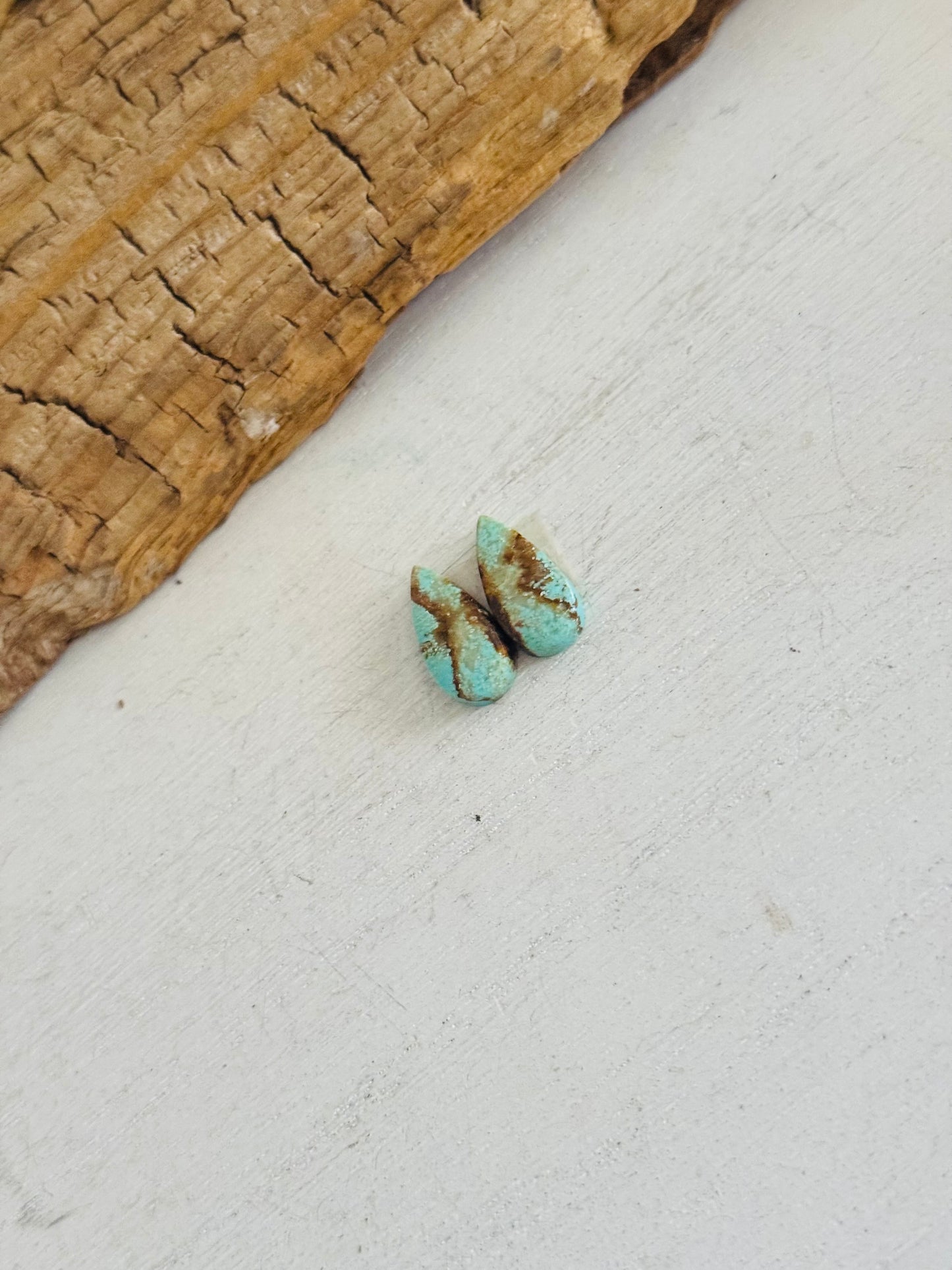 #8 Turquoise Earring Pair Cabs
