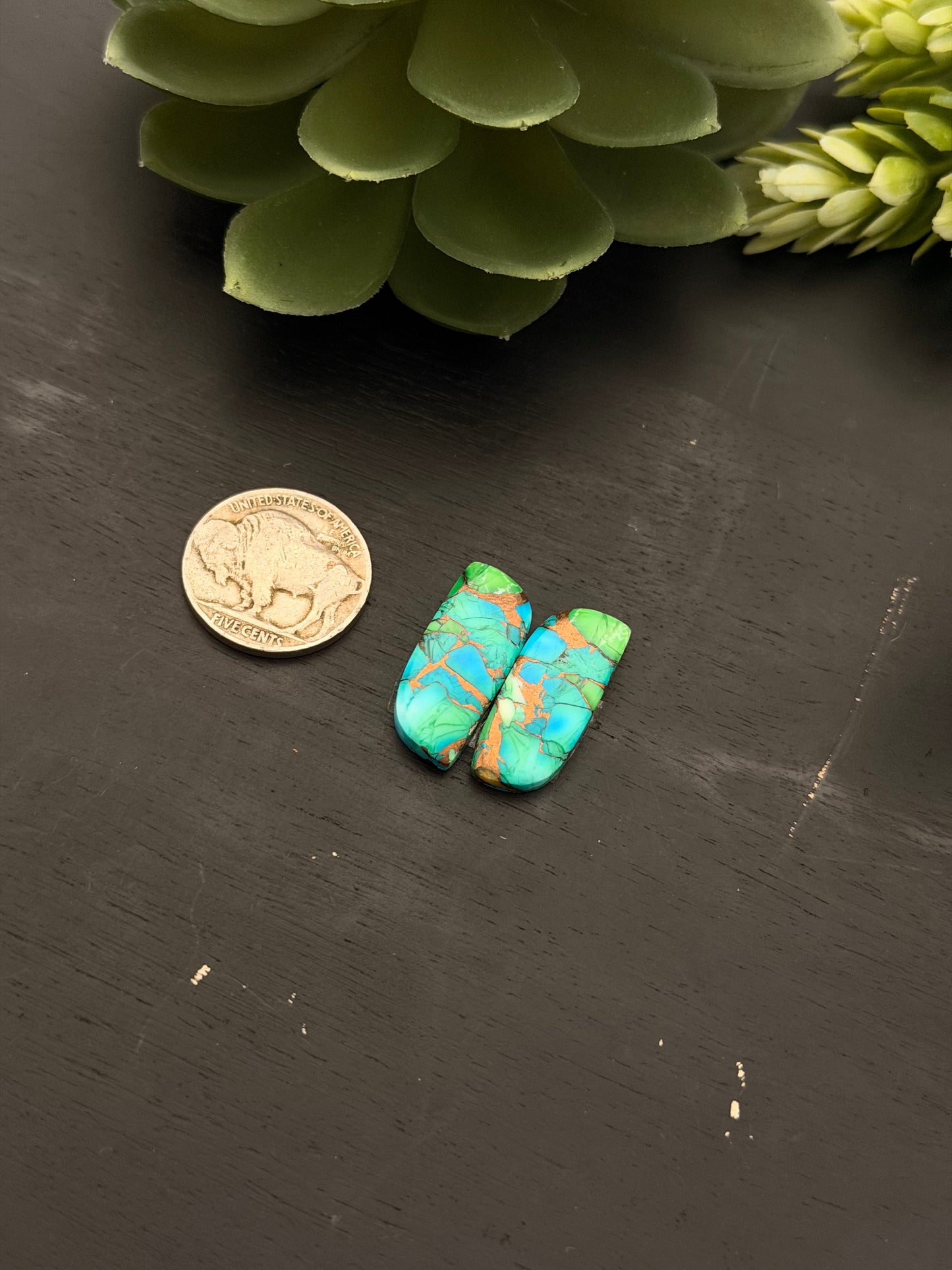 Peacock Dahlia Composite Earring Set