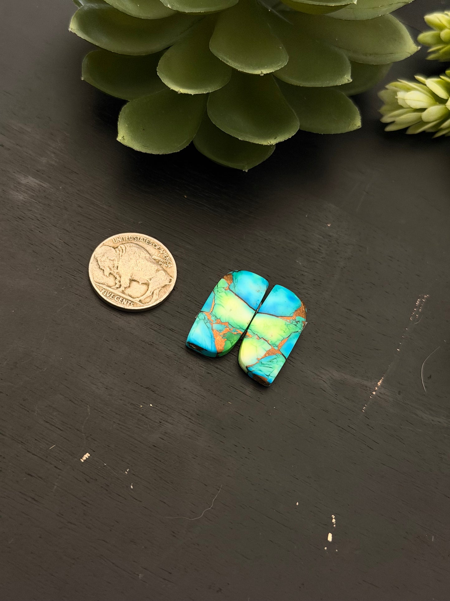 Peacock Dahlia Composite Earring Set