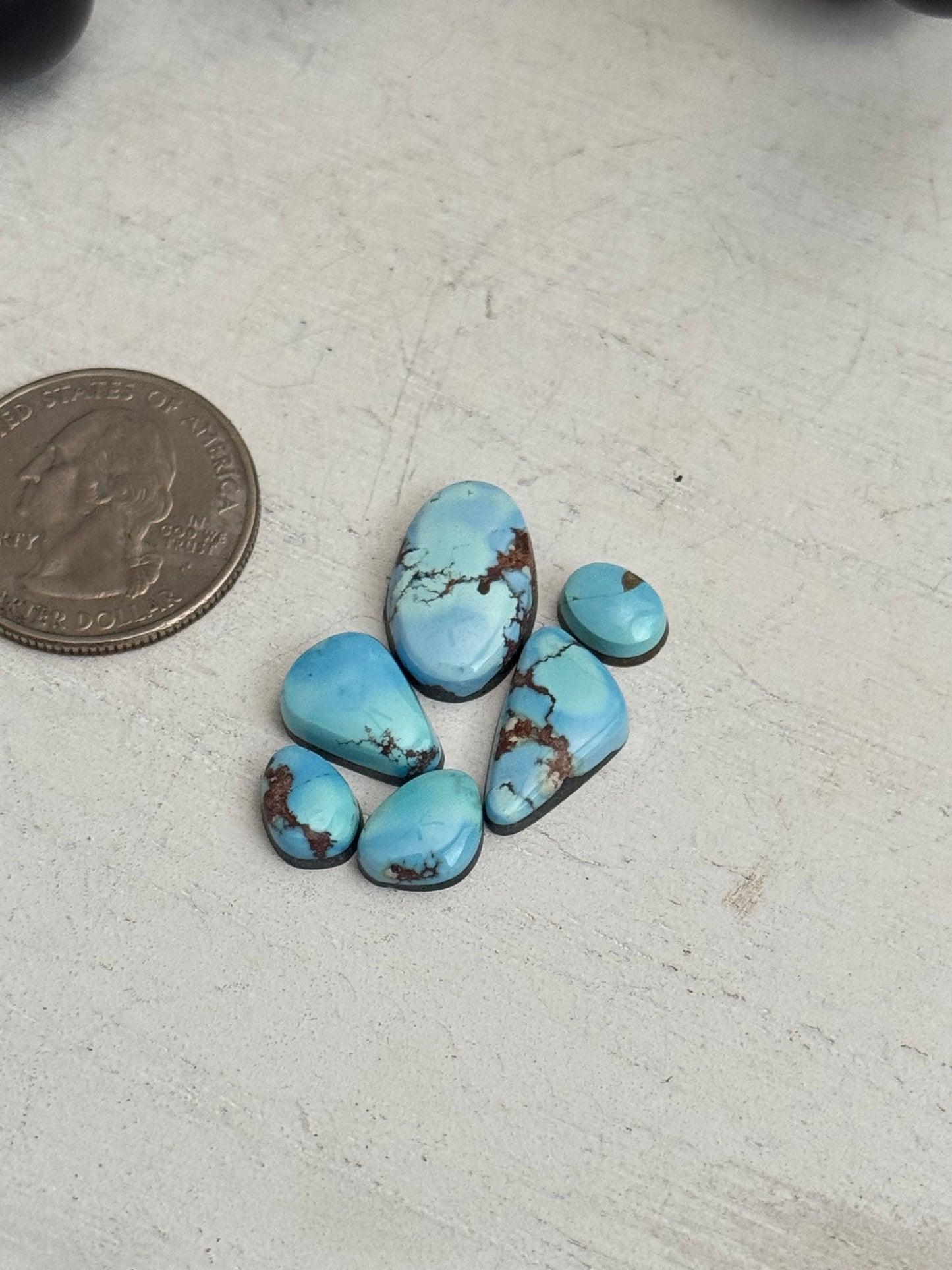 Natural Golden Hills Turquoise Cabs