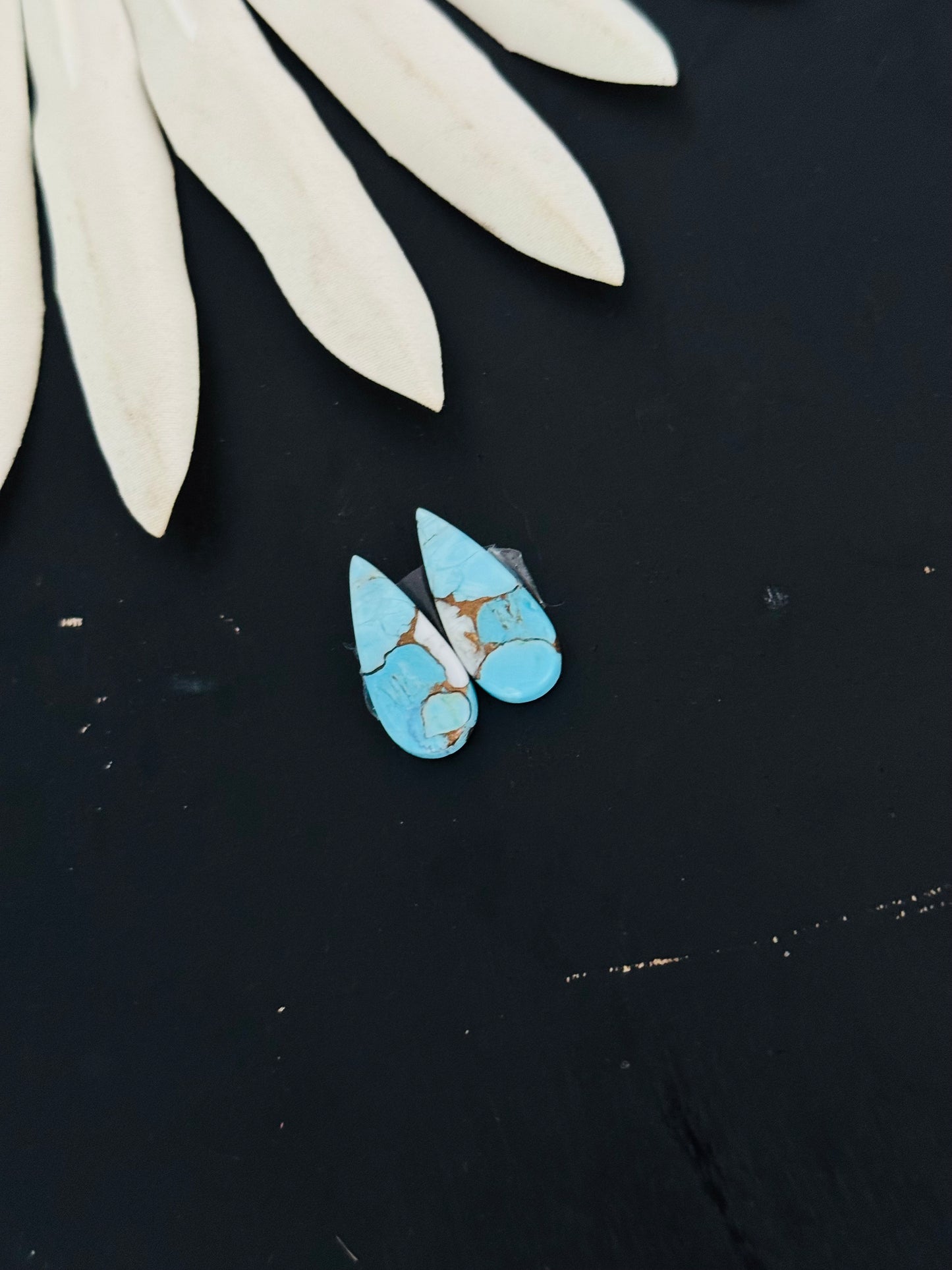 Cotton Candy Dahlia Composite Matching Earring Cabs
