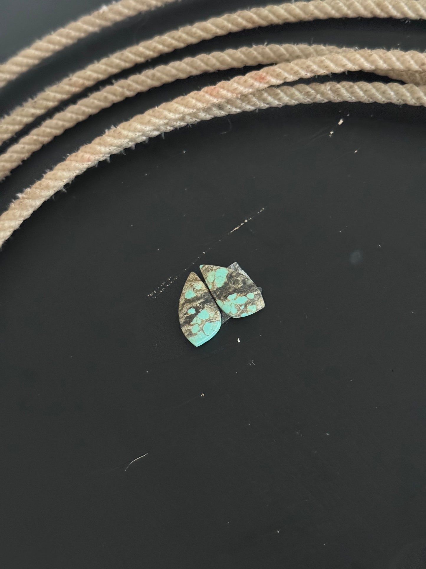 #8 Turquoise Earring Pair Cabs