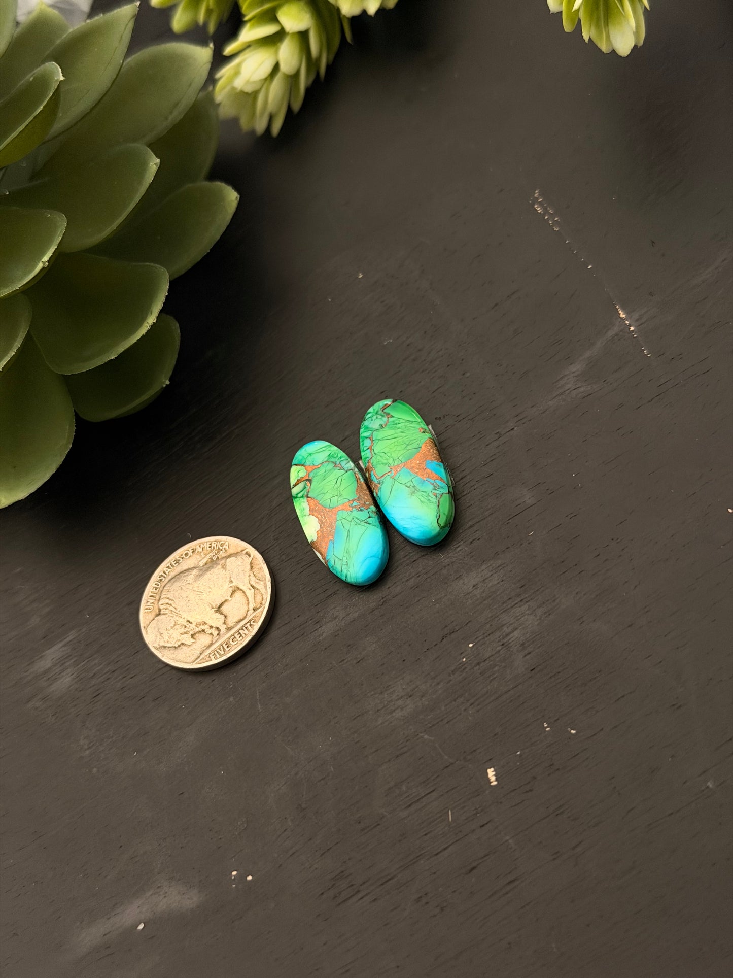 Peacock Dahlia Composite Earring Set