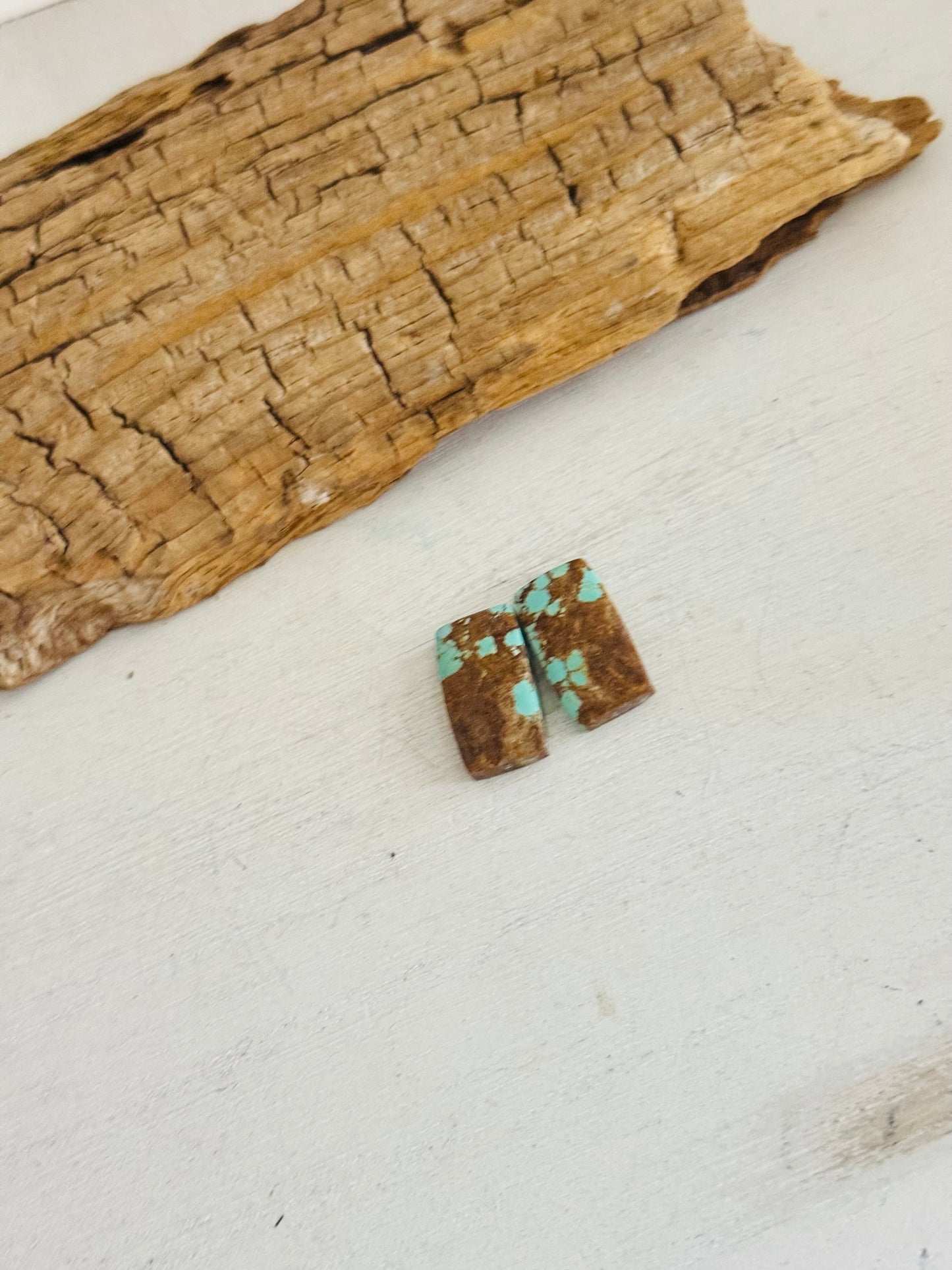 #8 Turquoise Earring Pair Cabs