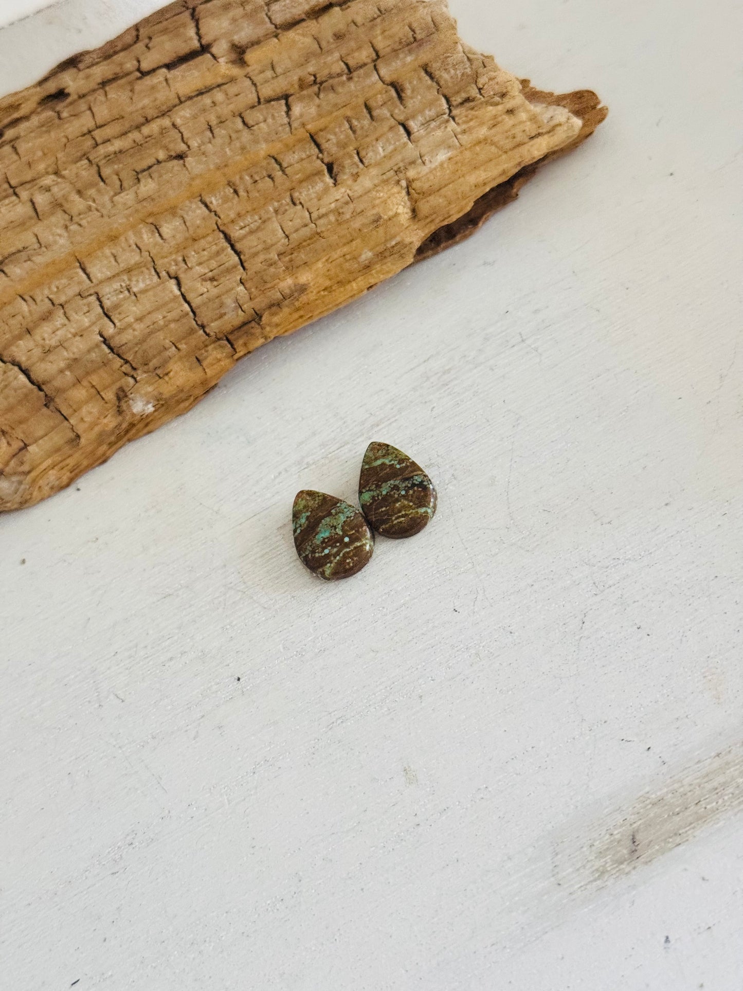 #8 Turquoise Earring Pair Cabs