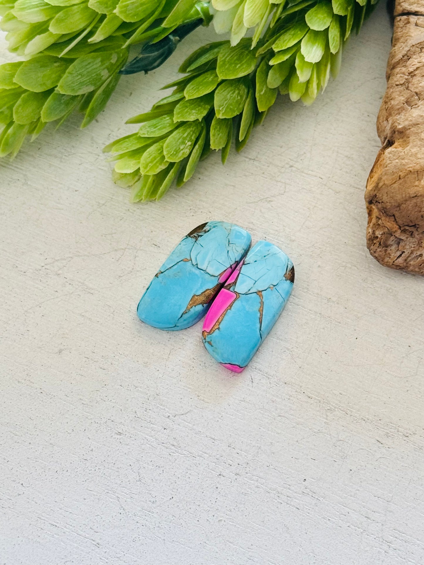 Cotton Candy Dahlia Composite Matching Earring Cabs