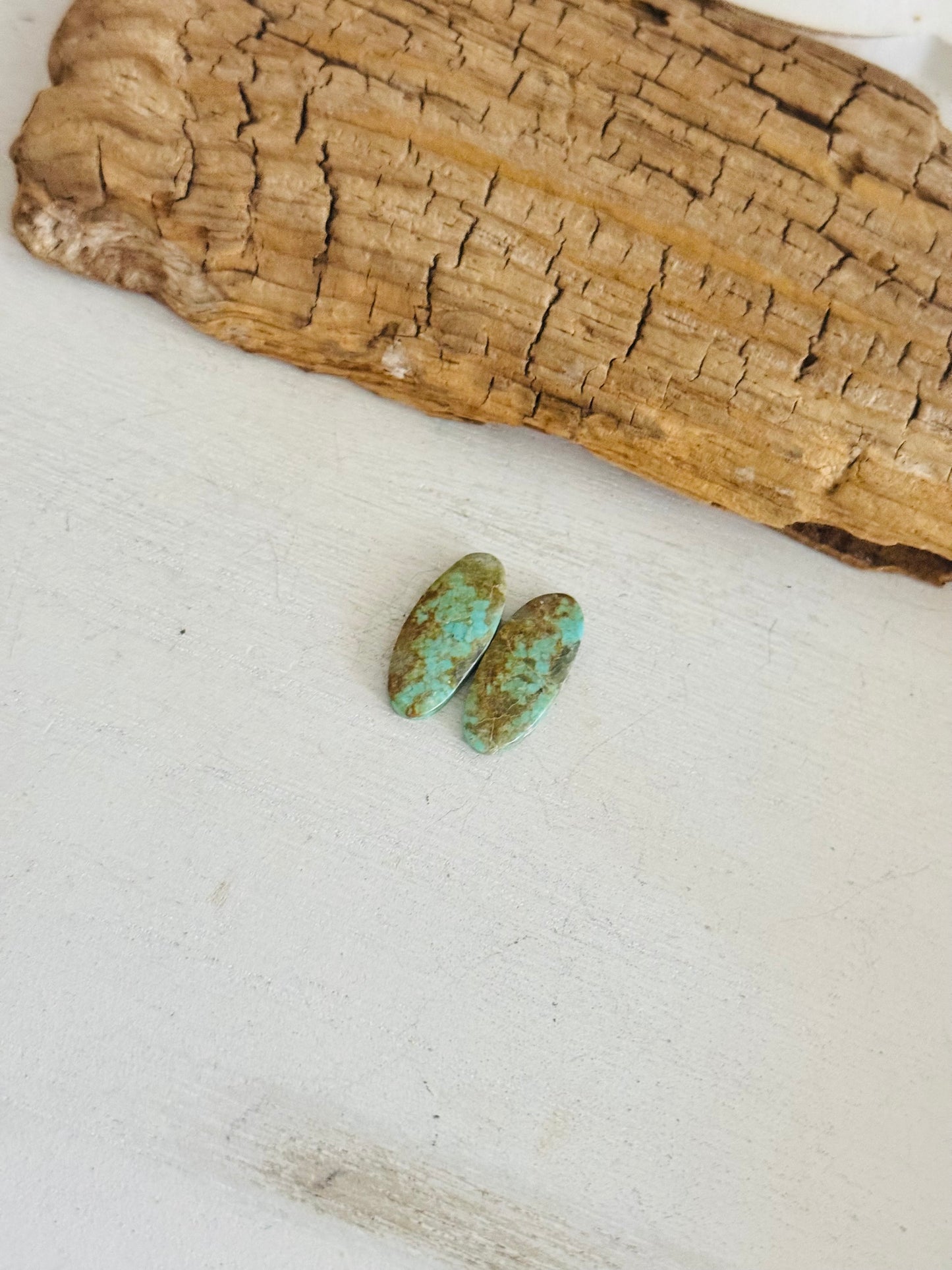 #8 Turquoise Earring Pair Cabs