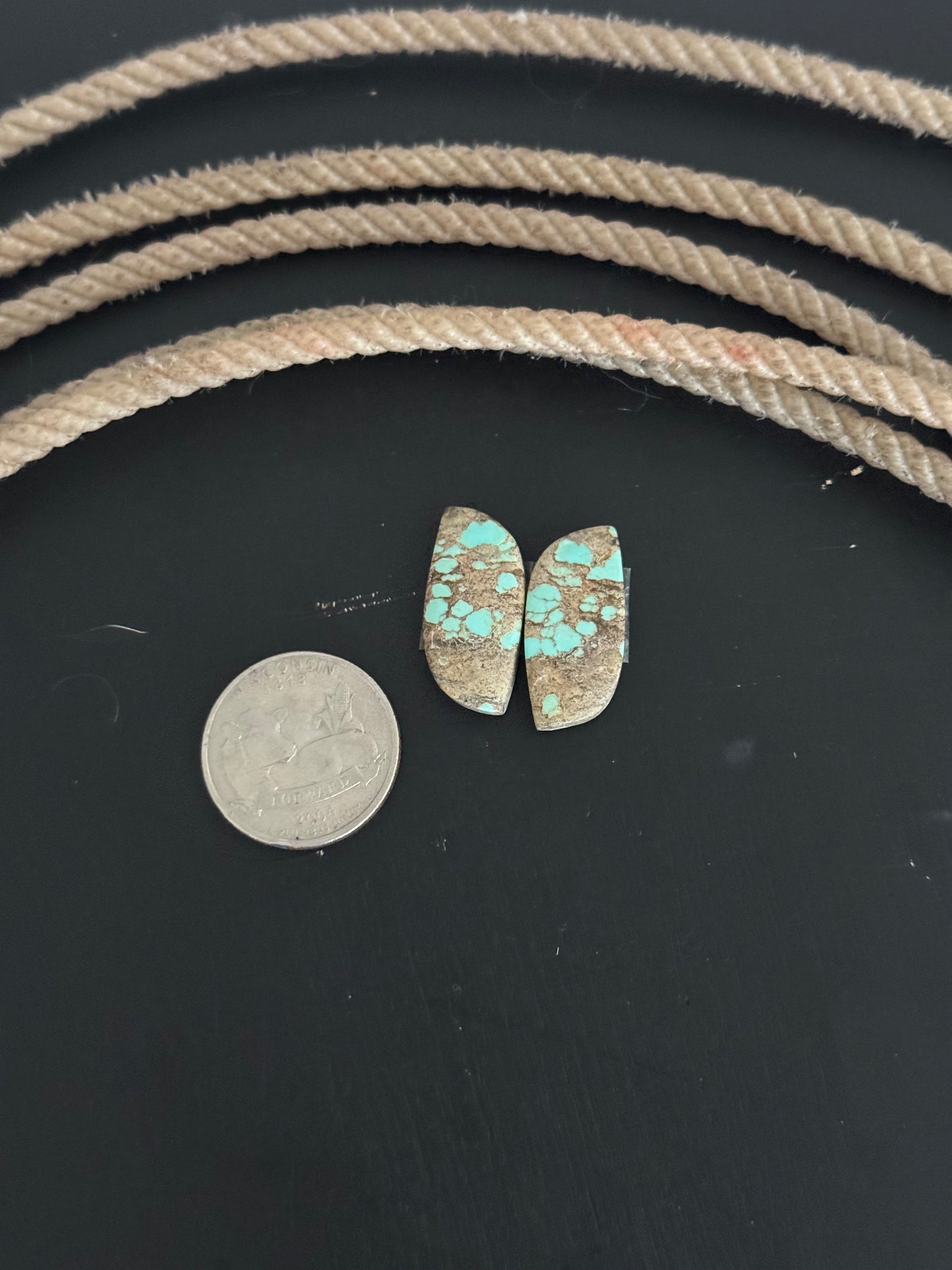 #8 Turquoise Earring Pair Cabs