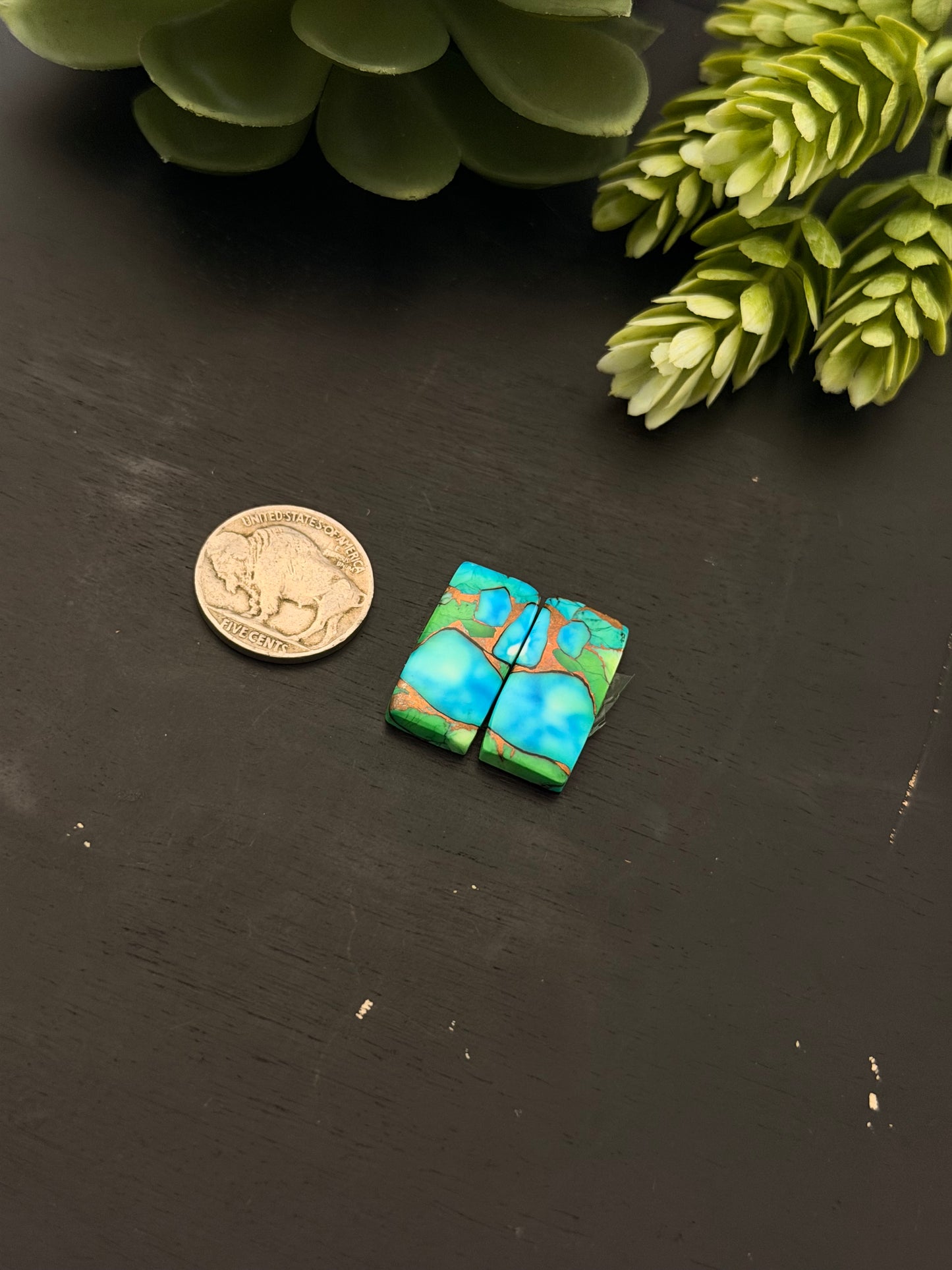 Peacock Dahlia Composite Earring Set