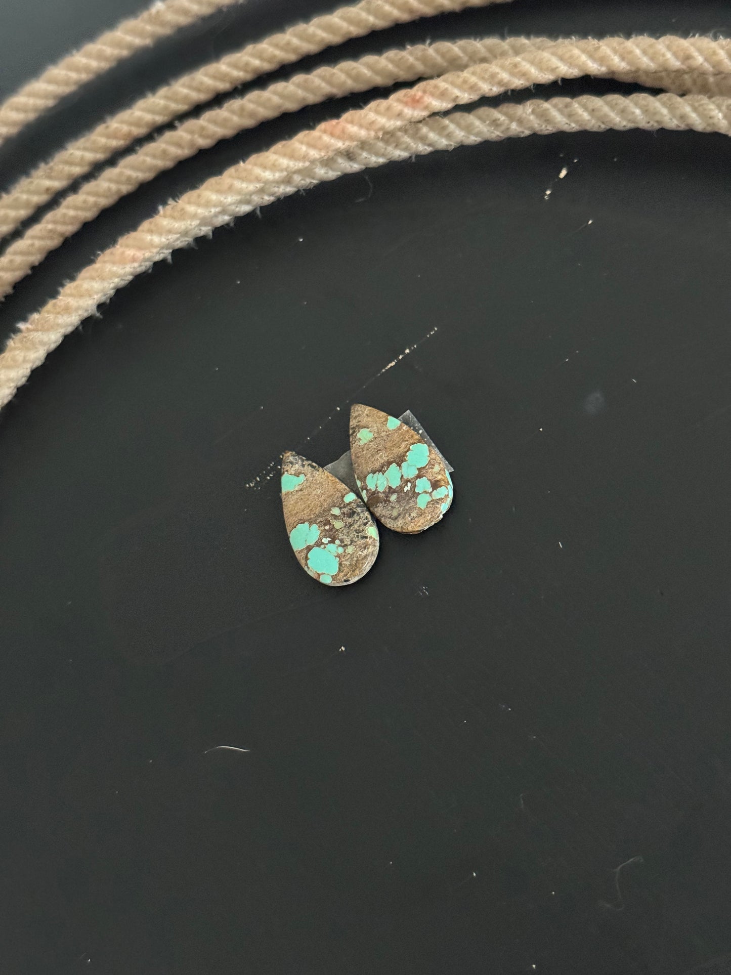 #8 Turquoise Earring Pair Cabs