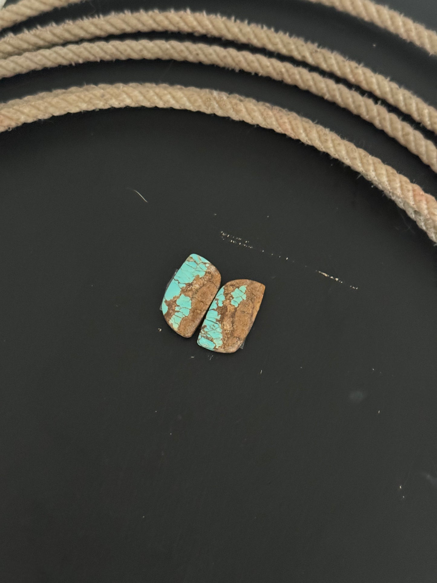 #8 Turquoise Earring Pair Cabs