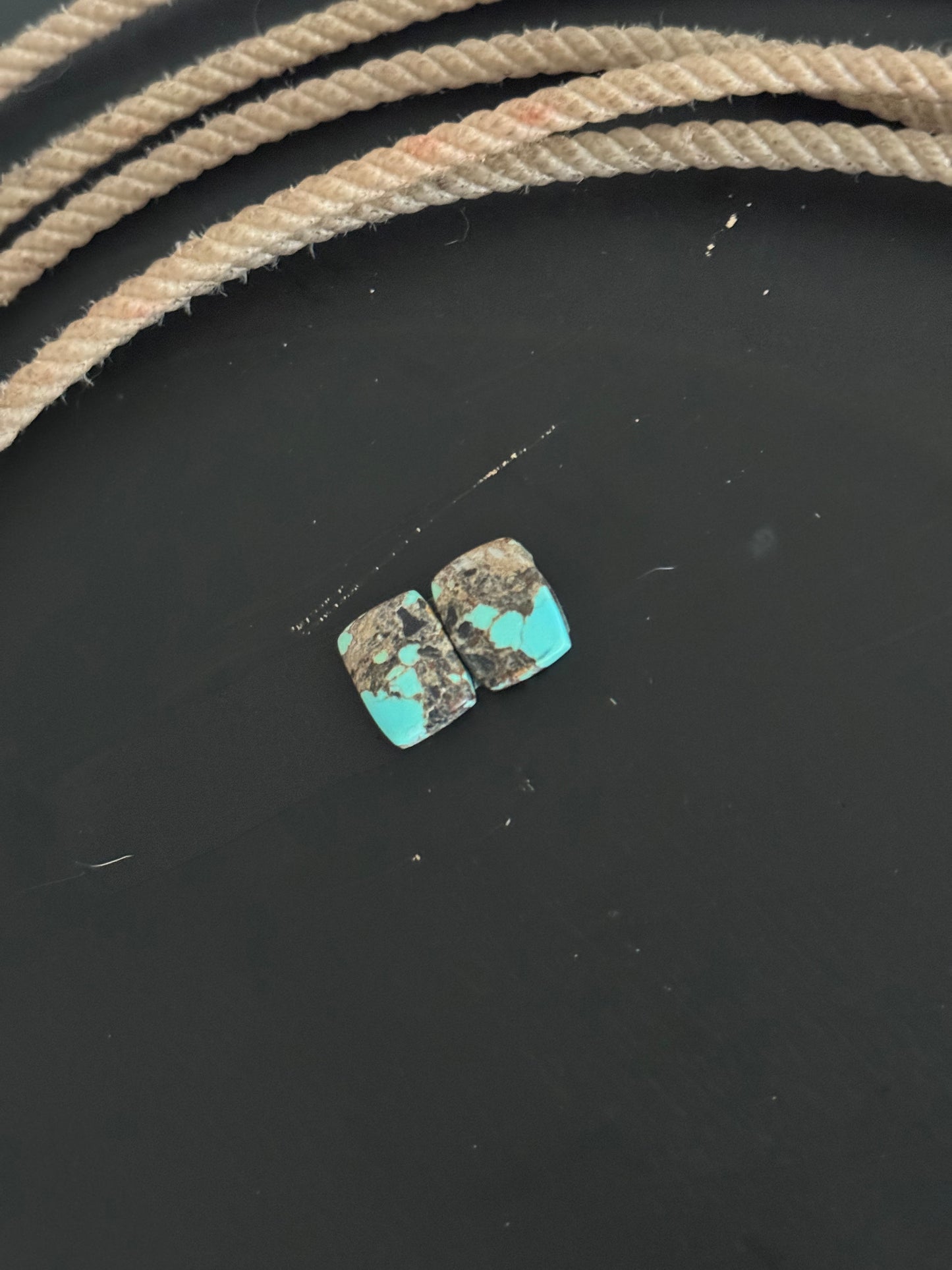 #8 Turquoise Earring Pair Cabs