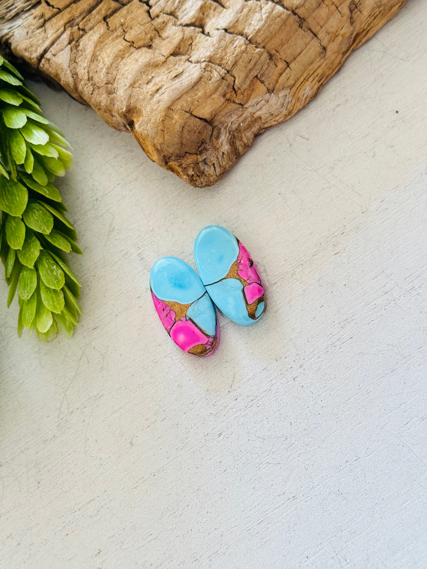 Cotton Candy Dahlia Composite Matching Earring Cabs