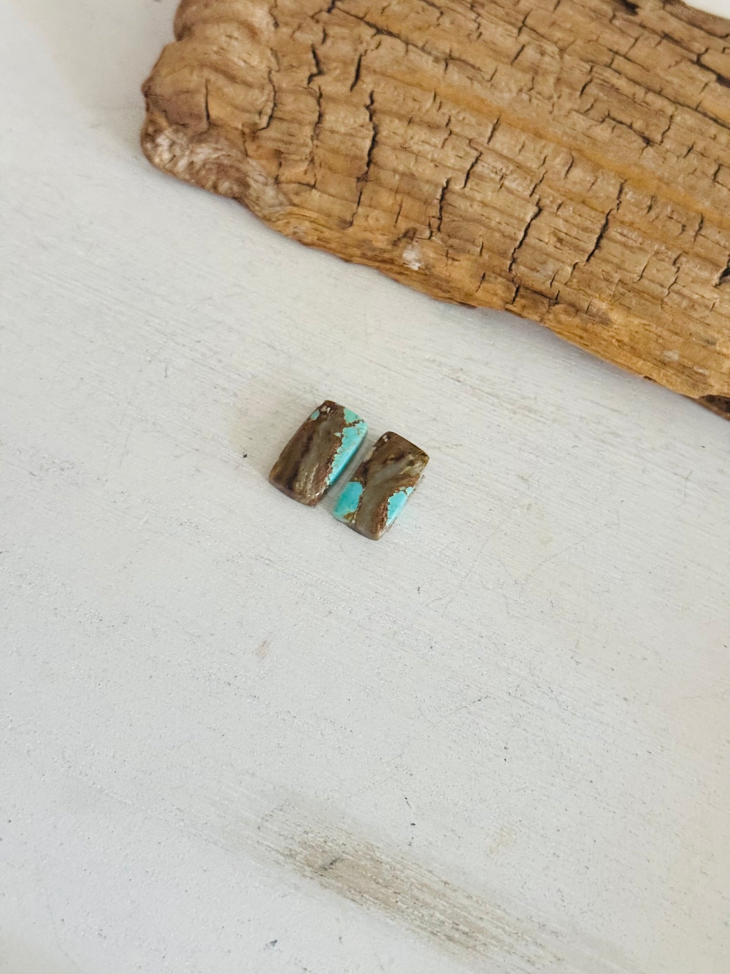 #8 Turquoise Earring Pair Cabs
