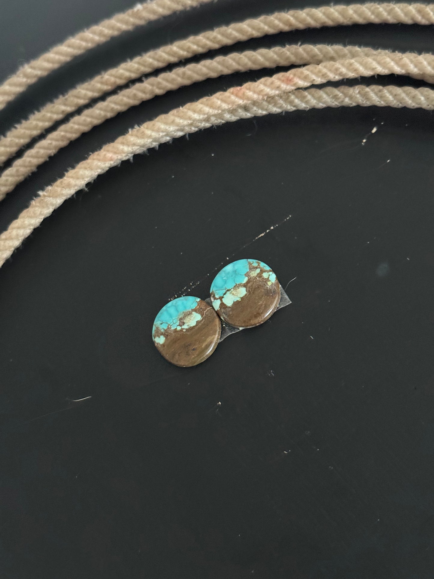 #8 Turquoise Earring Pair Cabs