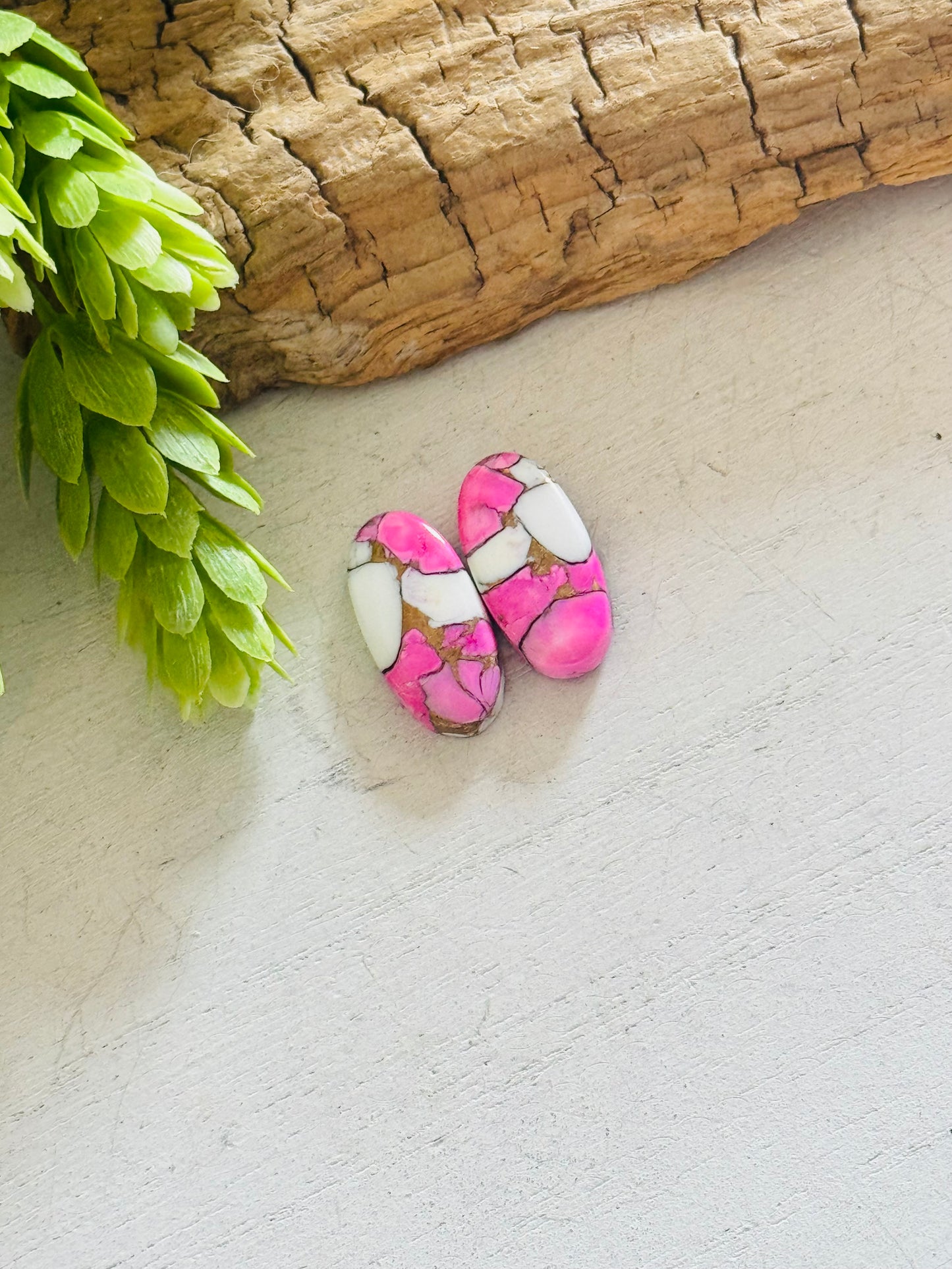 Cotton Candy Dahlia Composite Matching Earring Cabs