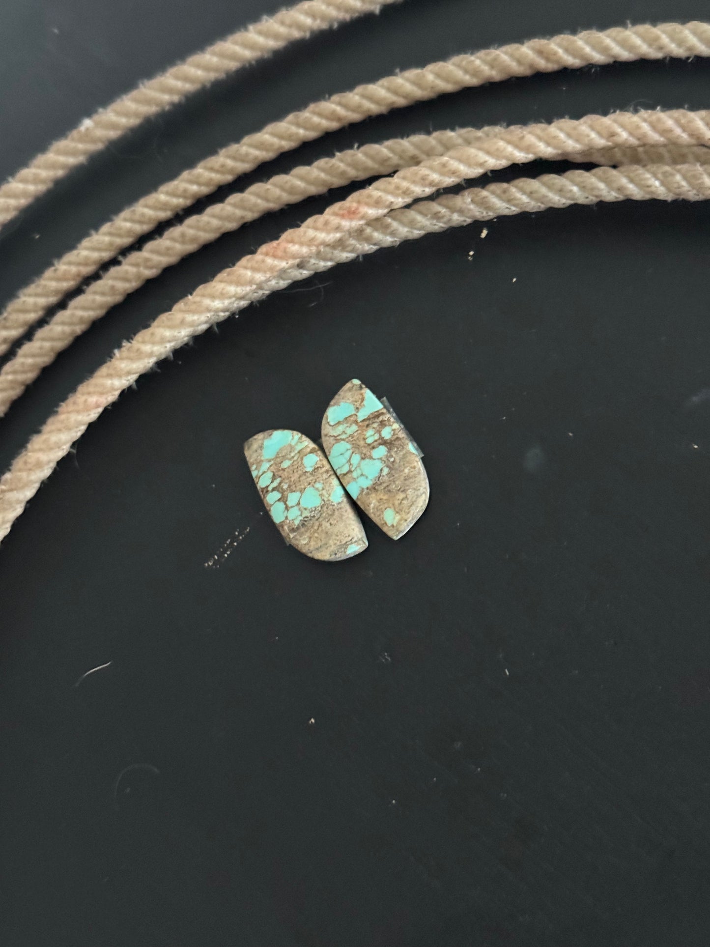 #8 Turquoise Earring Pair Cabs