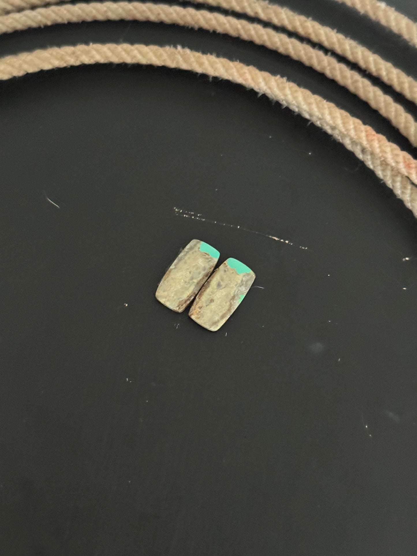 #8 Turquoise Earring Pair Cabs