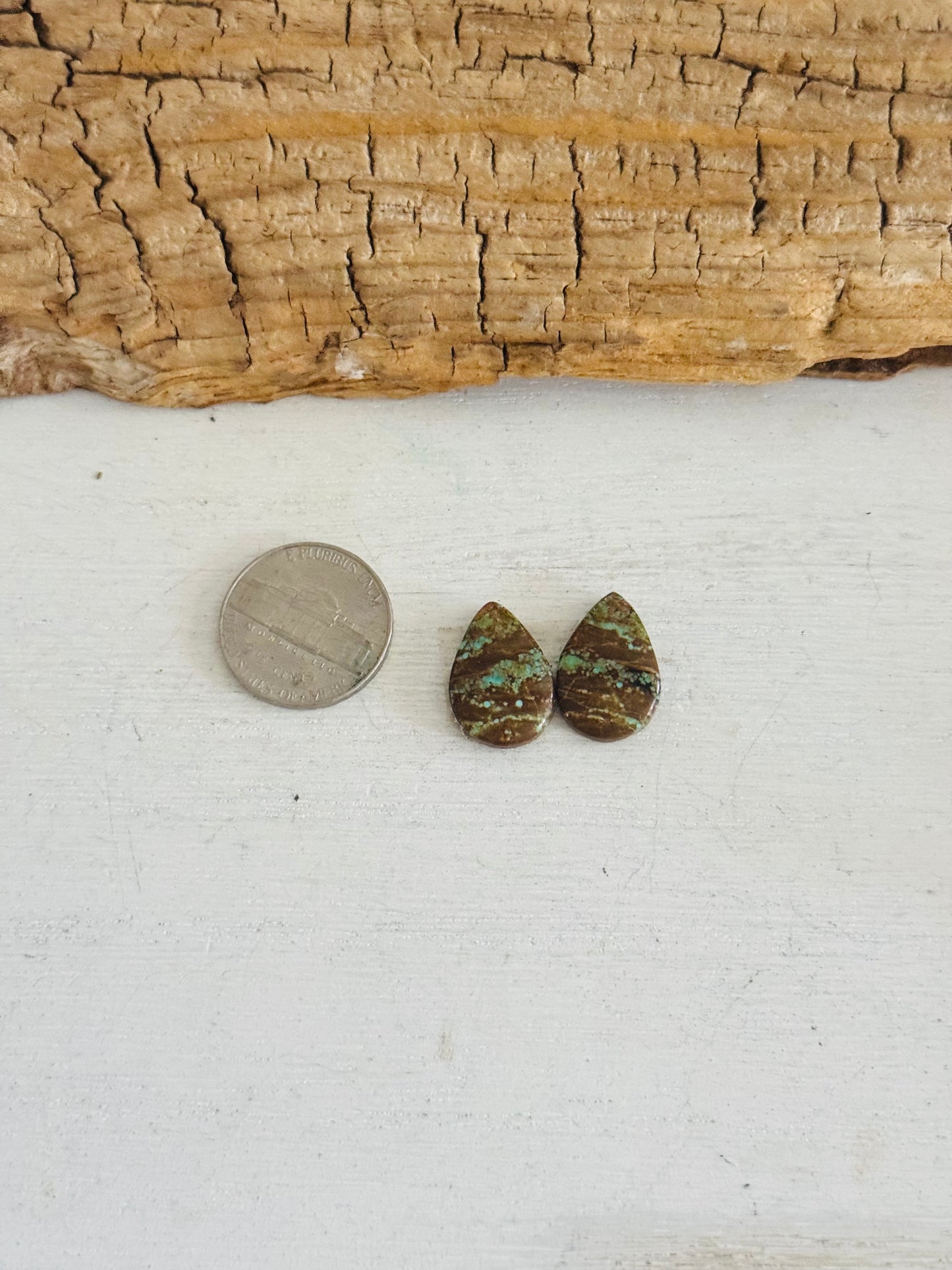 #8 Turquoise Earring Pair Cabs