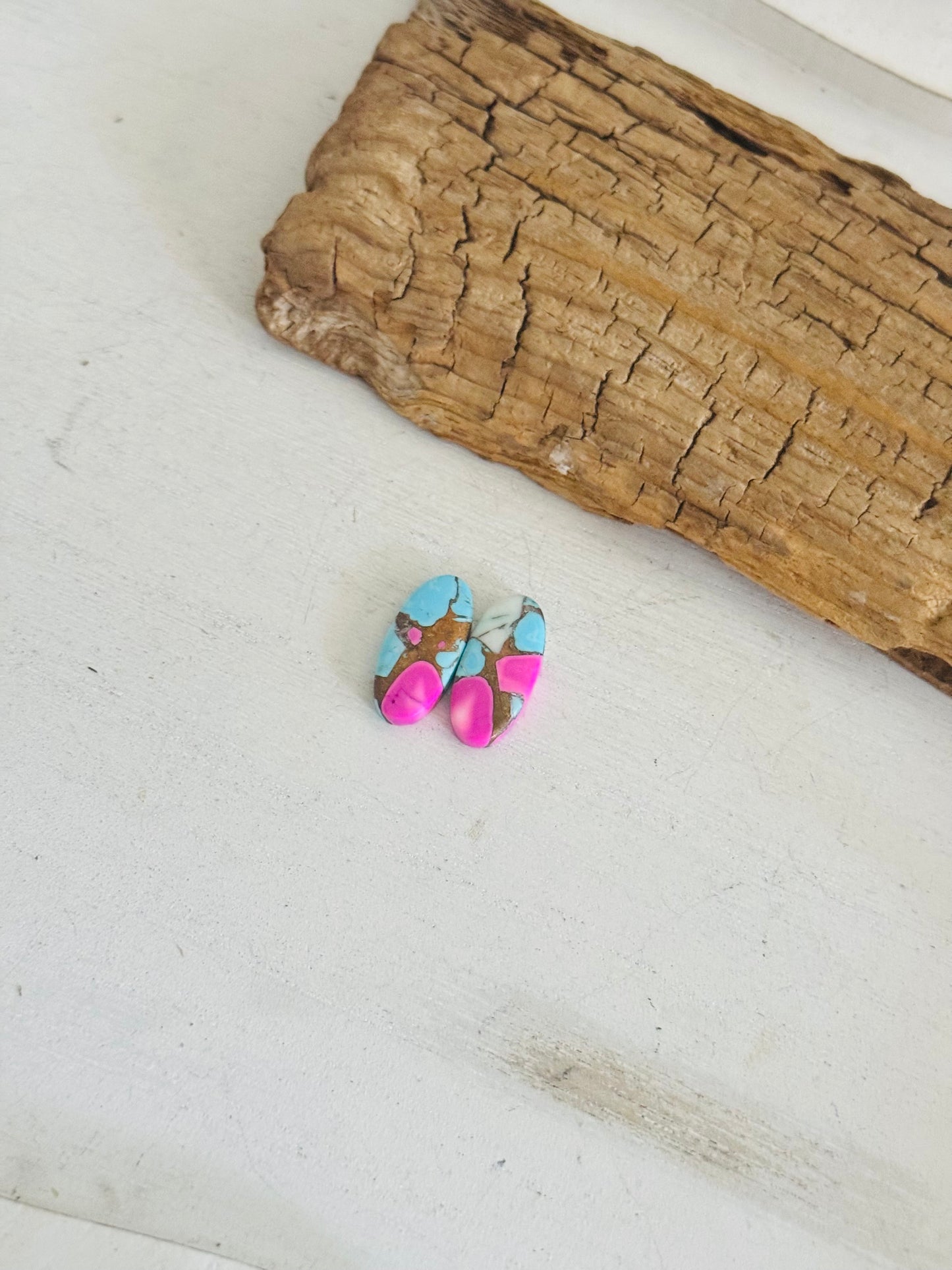 Cotton Candy Dahlia Composite Matching Earring Cabs