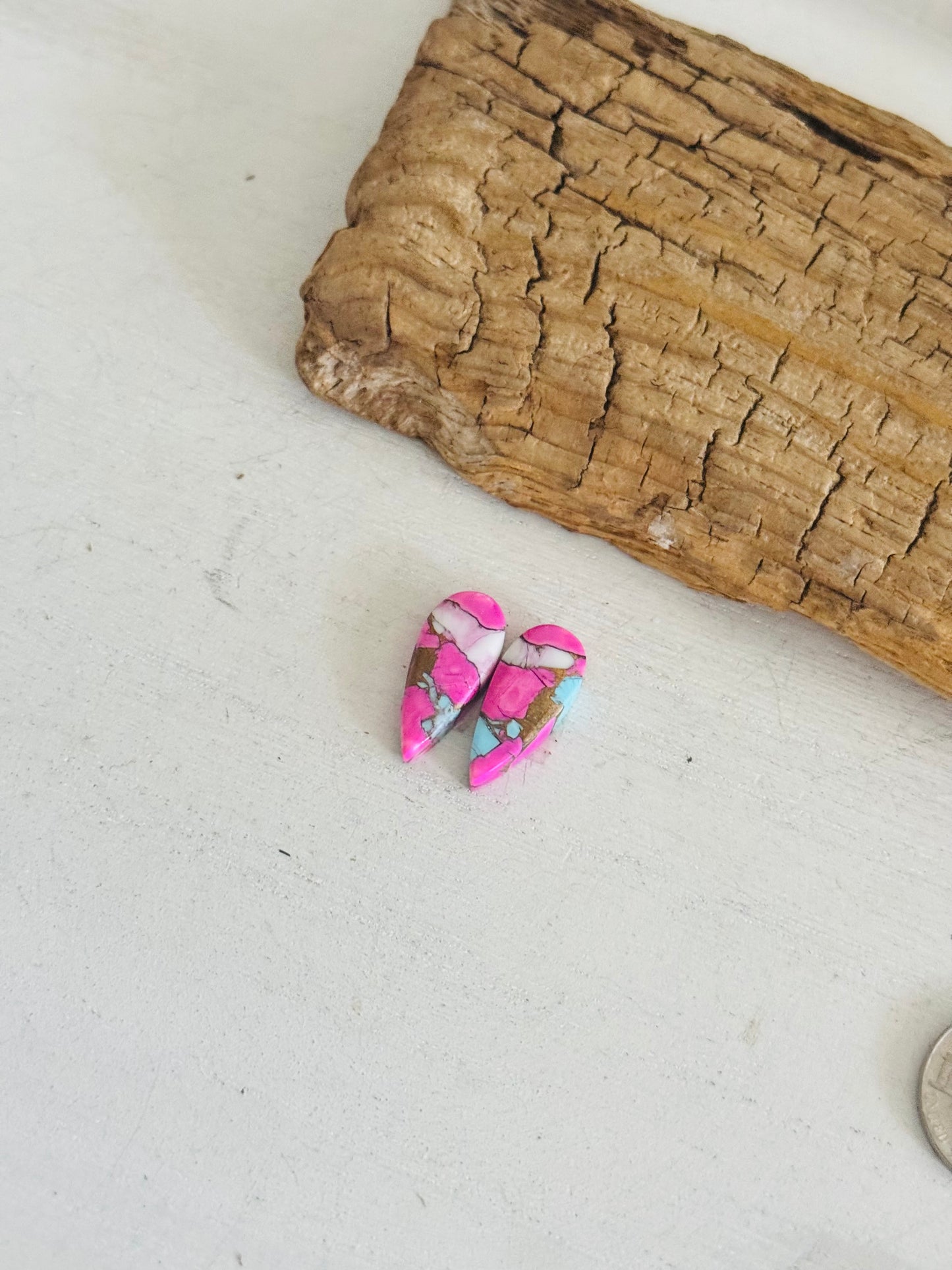 Cotton Candy Dahlia Composite Matching Earring Cabs
