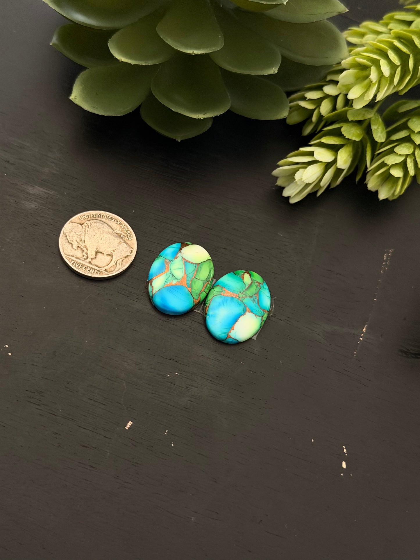 Peacock Dahlia Composite Earring Set