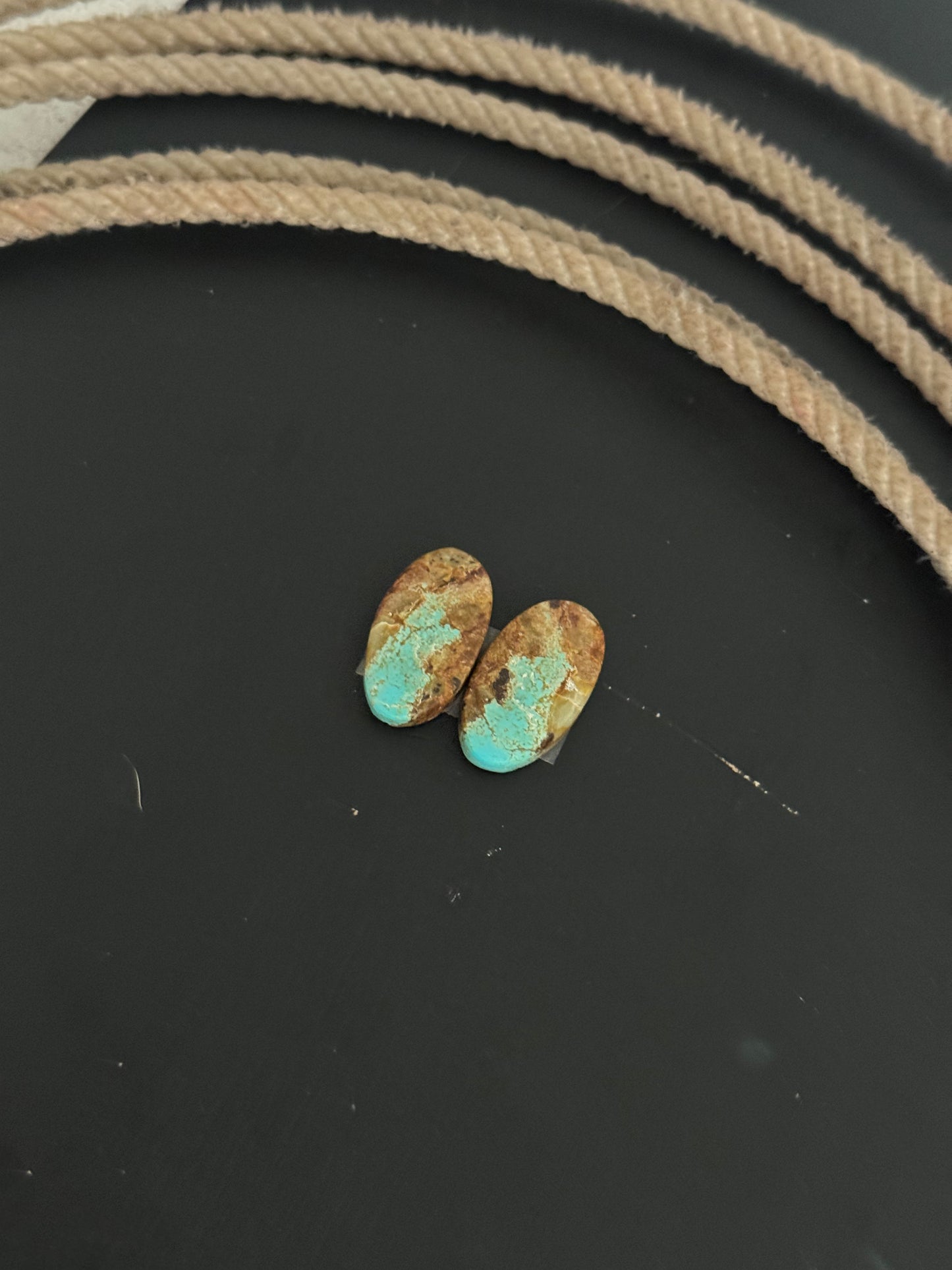 #8 Turquoise Earring Pair Cabs