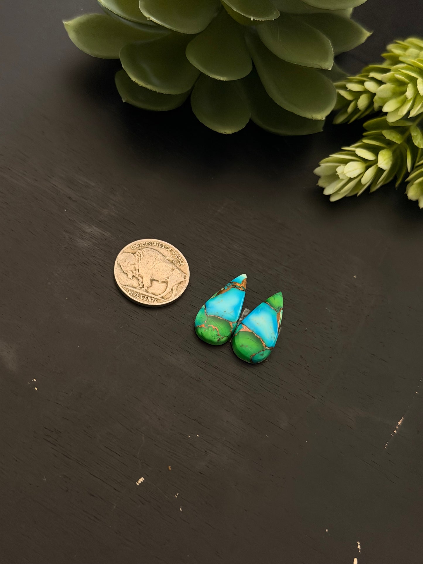 Peacock Dahlia Composite Earring Set