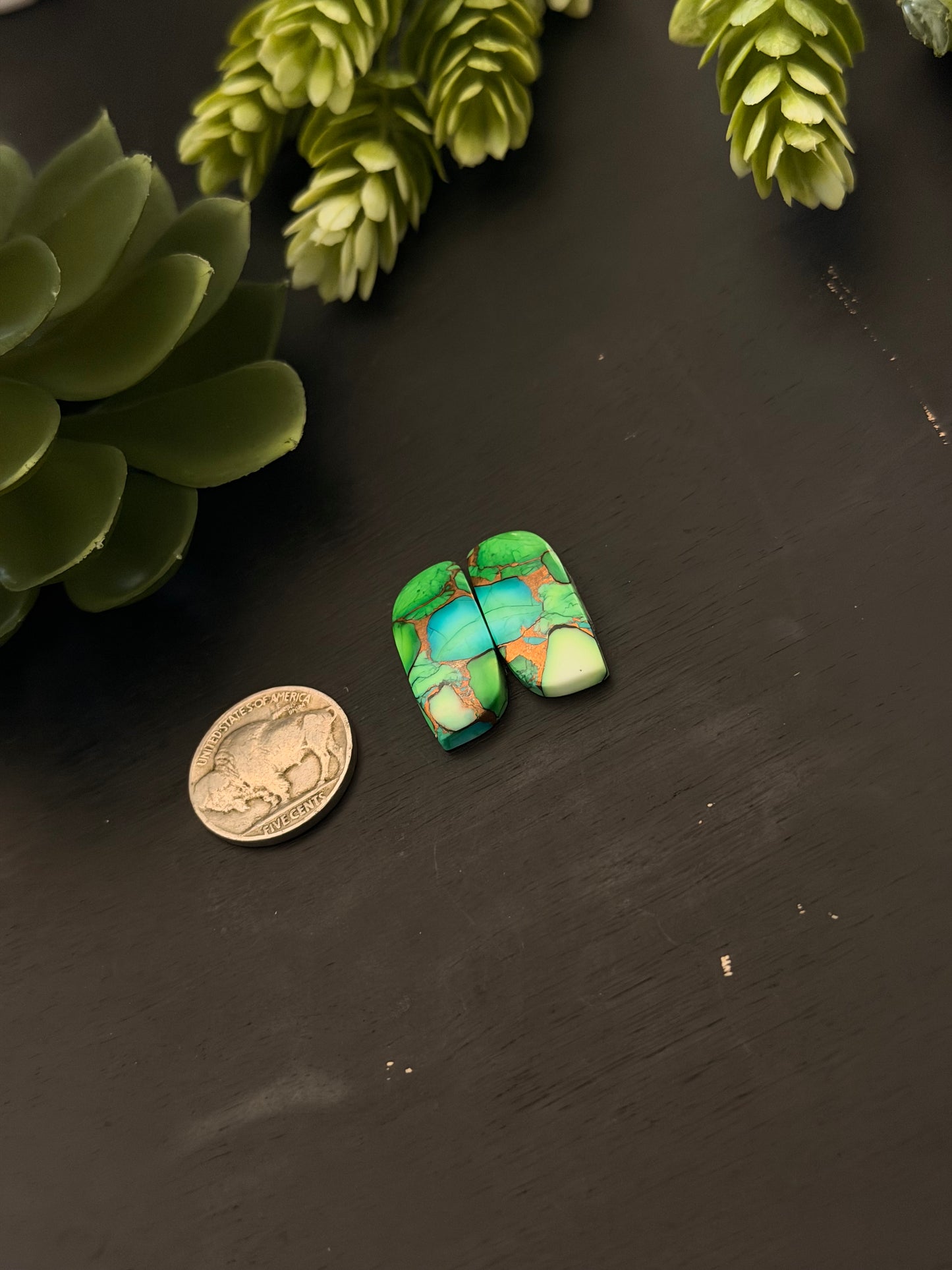 Peacock Dahlia Composite Earring Set