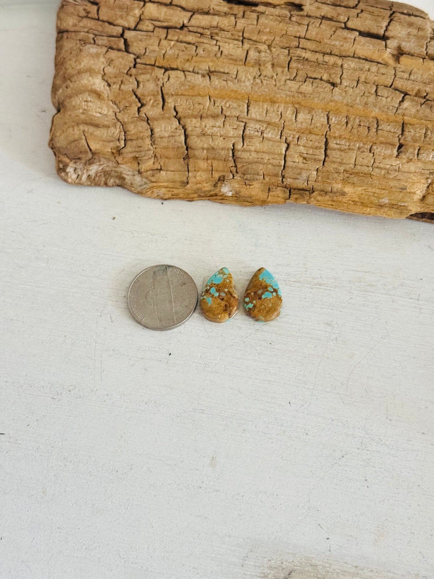 #8 Turquoise Earring Pair Cabs