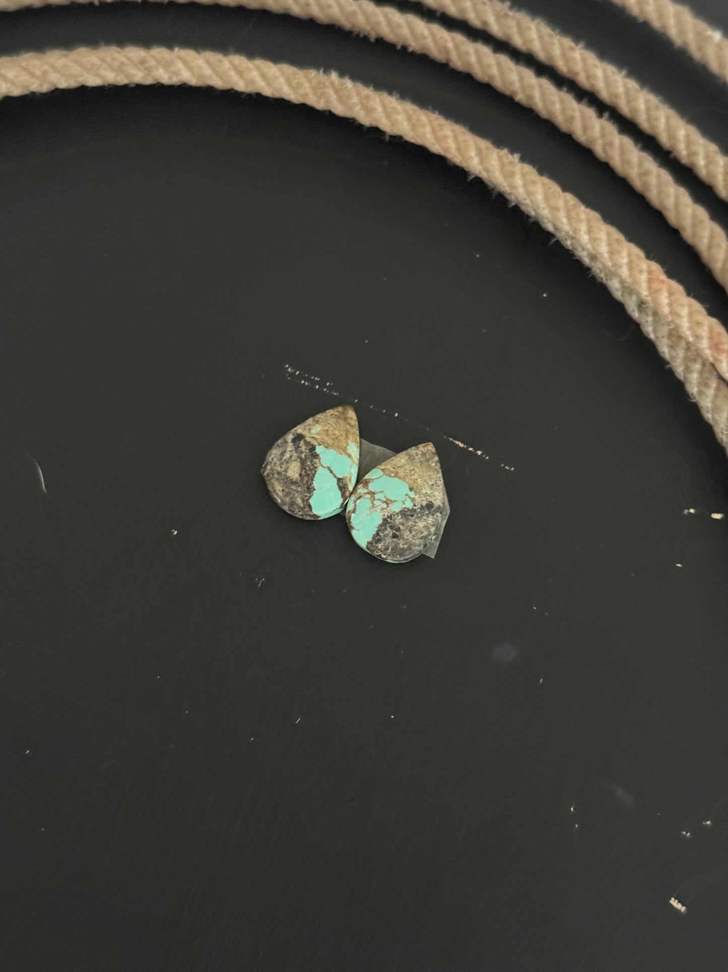 #8 Turquoise Earring Pair Cabs