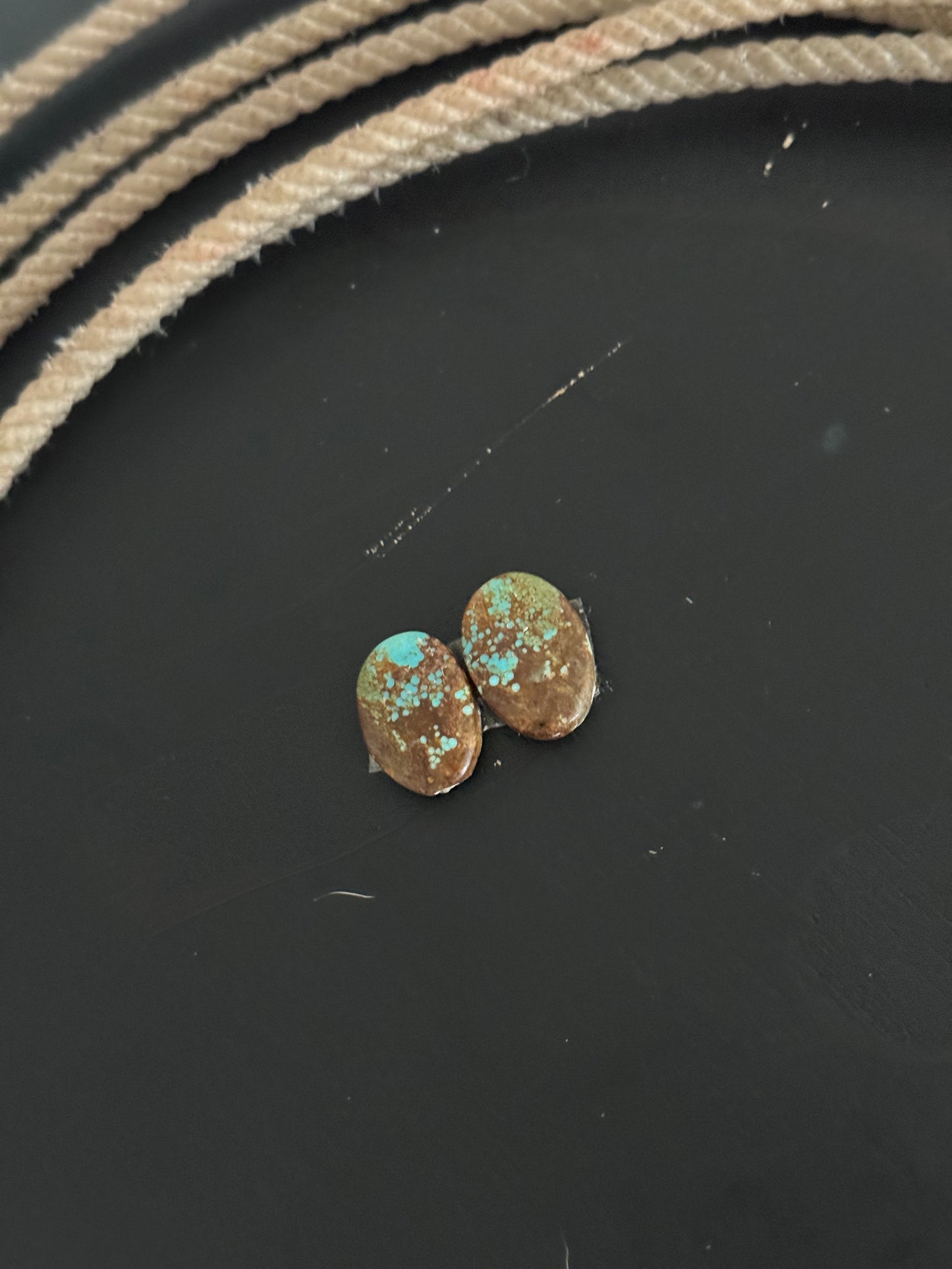 #8 Turquoise Earring Pair Cabs