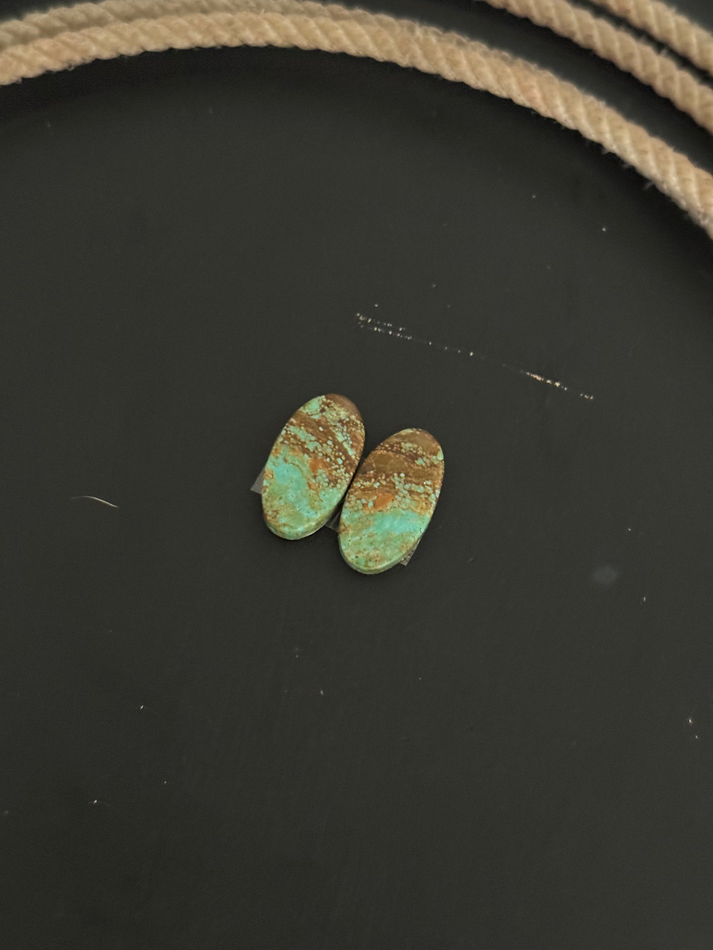 #8 Turquoise Earring Pair Cabs