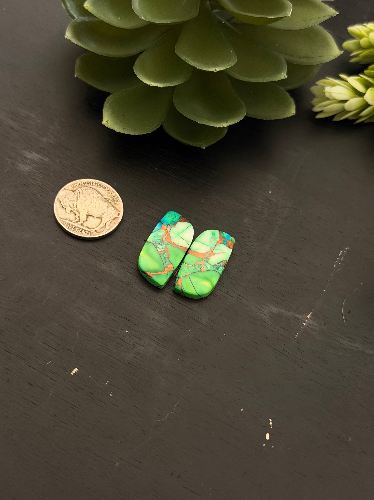 Peacock Dahlia Composite Earring Set