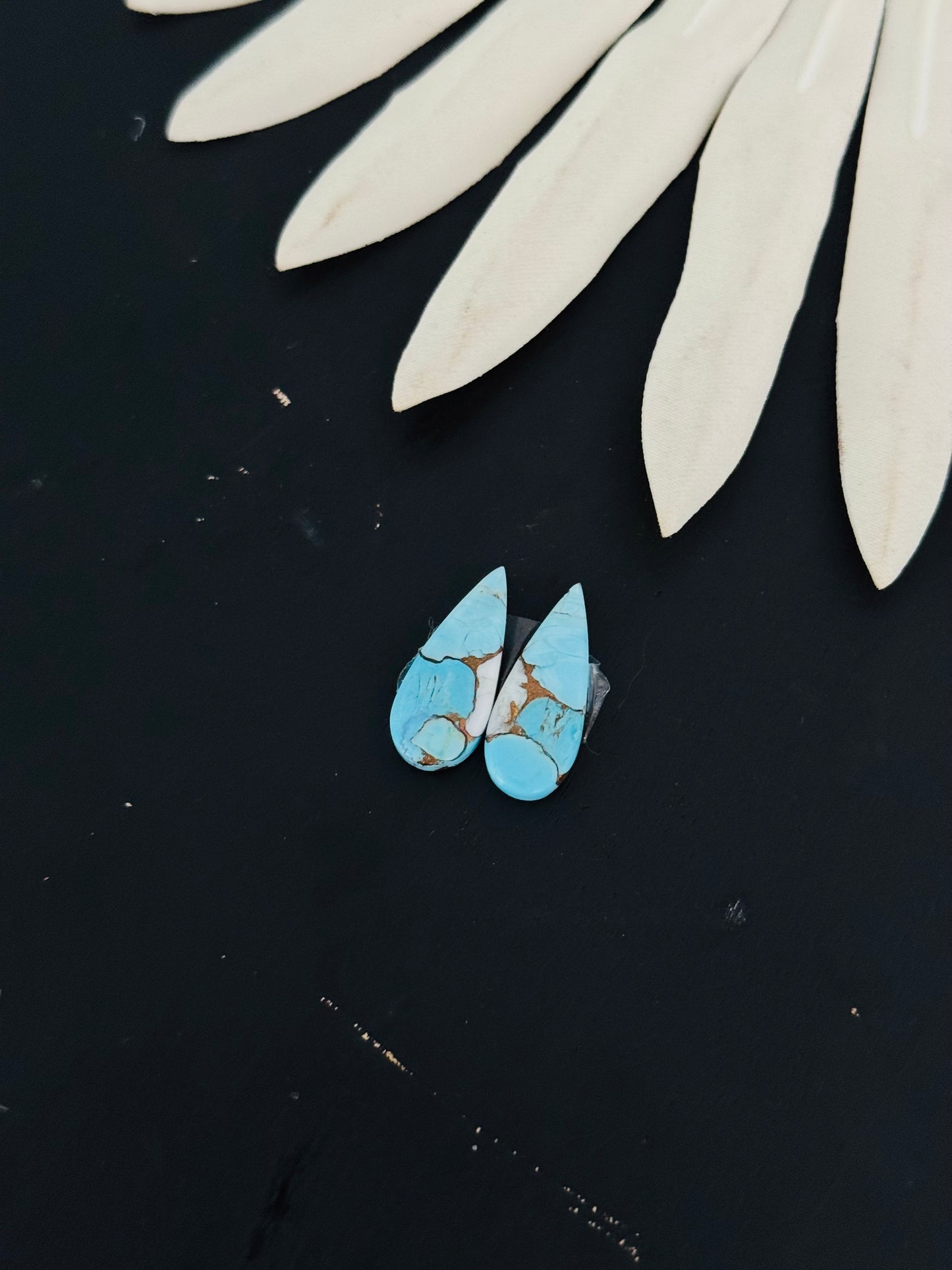 Cotton Candy Dahlia Composite Matching Earring Cabs