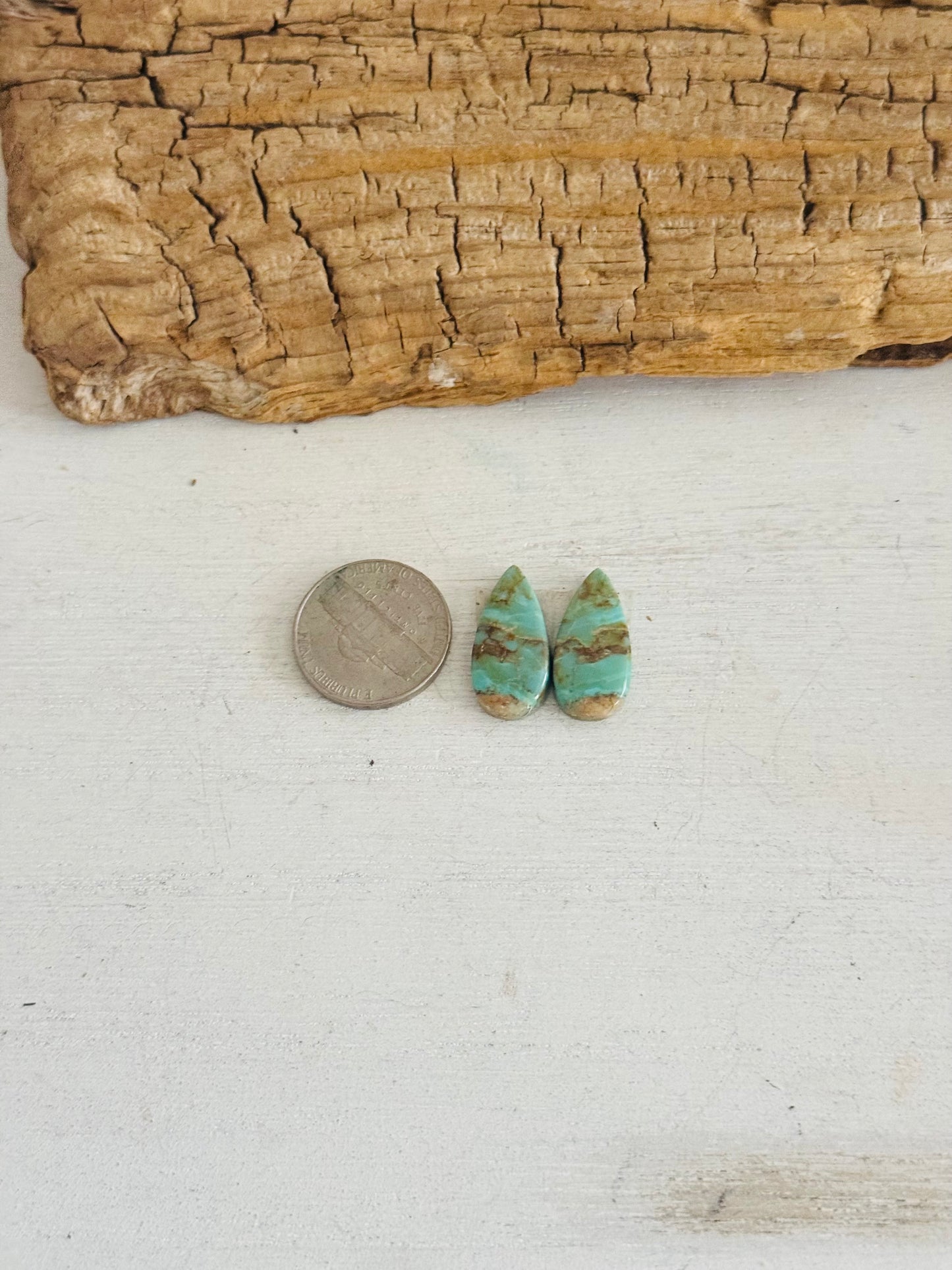 #8 Turquoise Earring Pair Cabs