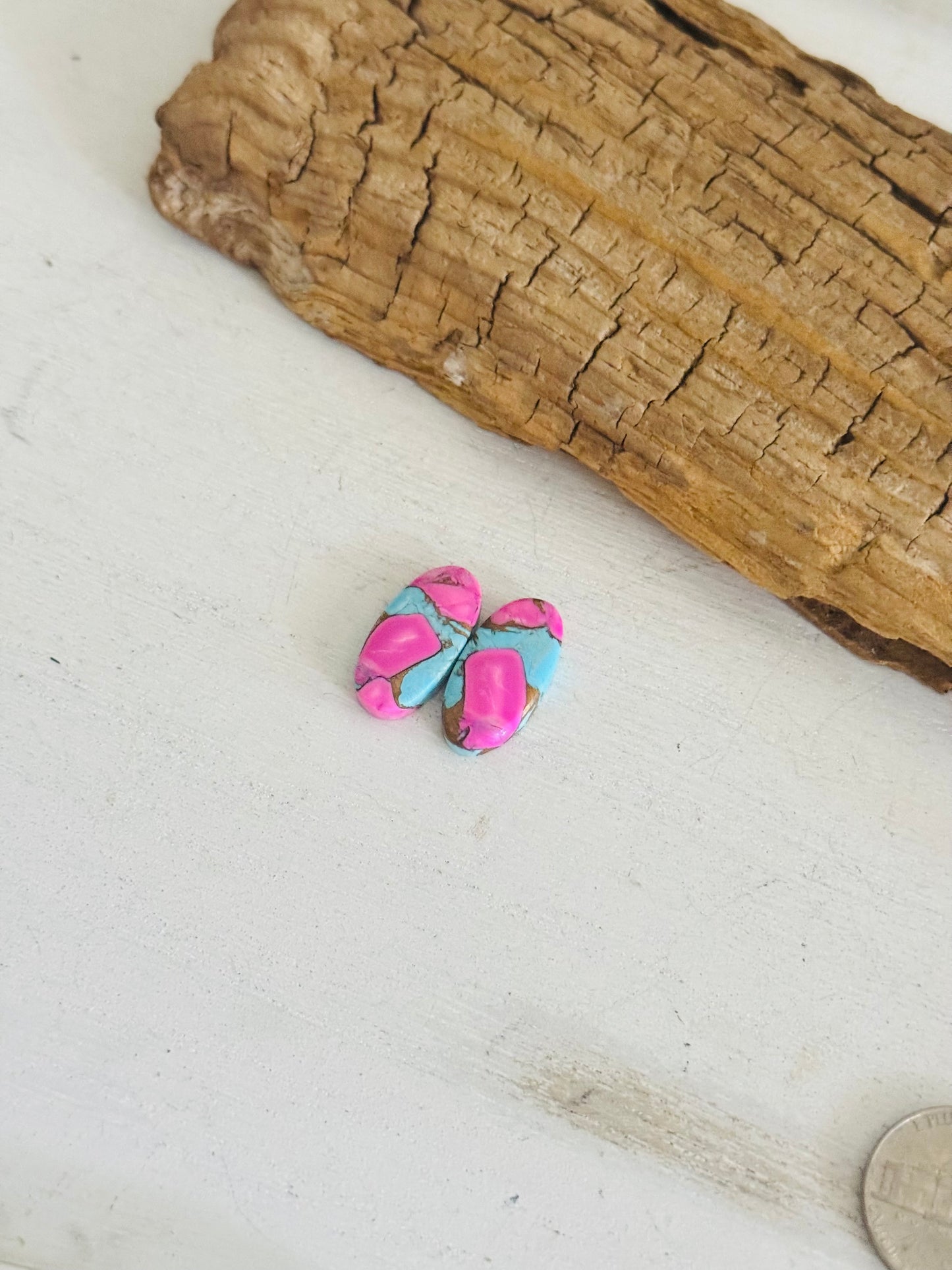Cotton Candy Dahlia Composite Matching Earring Cabs