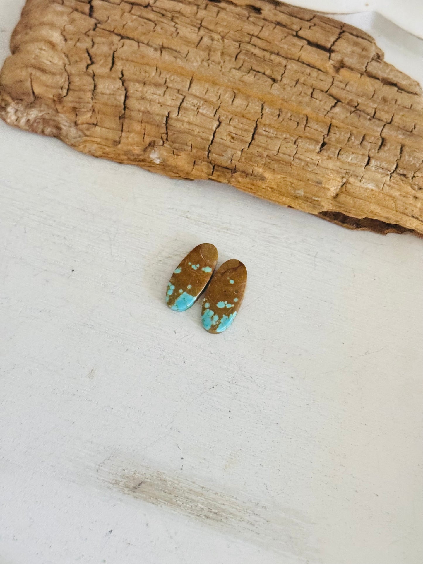 #8 Turquoise Earring Pair Cabs