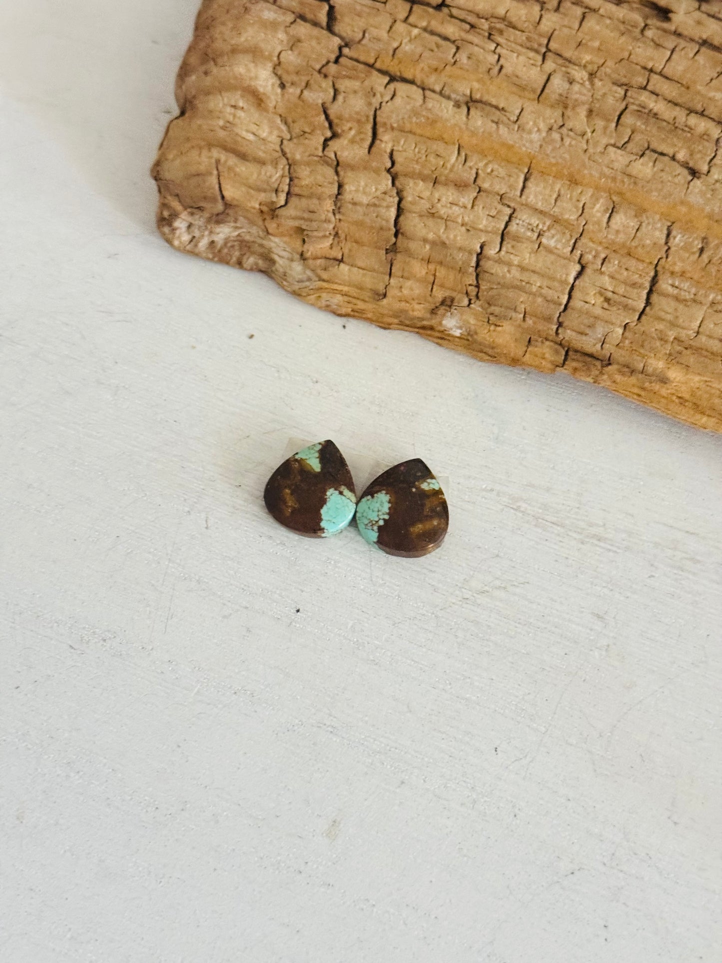 #8 Turquoise Earring Pair Cabs