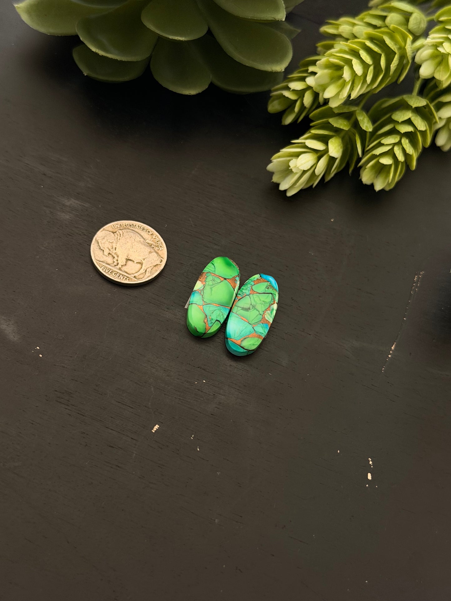 Peacock Dahlia Composite Earring Set