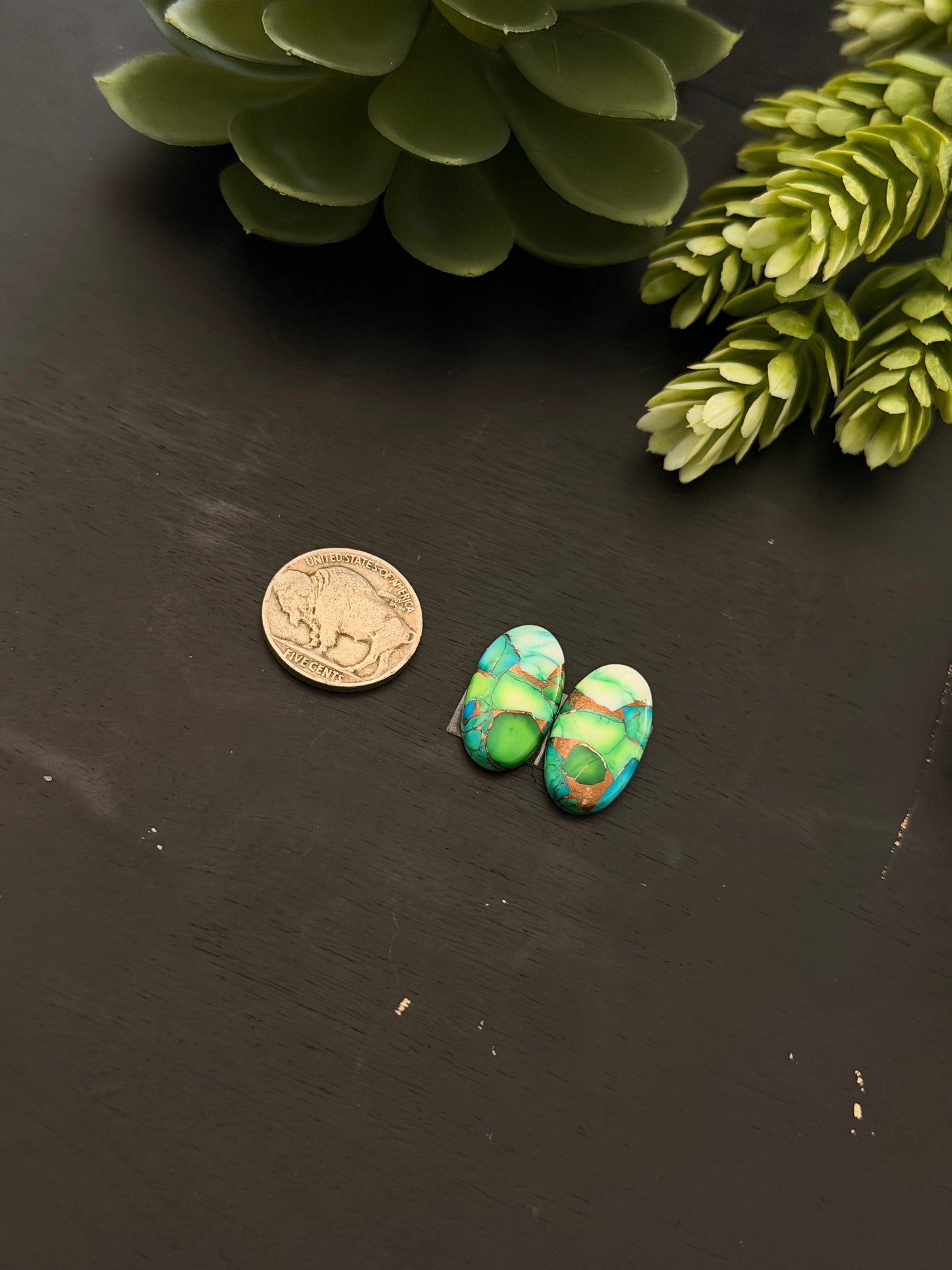 Peacock Dahlia Composite Earring Set