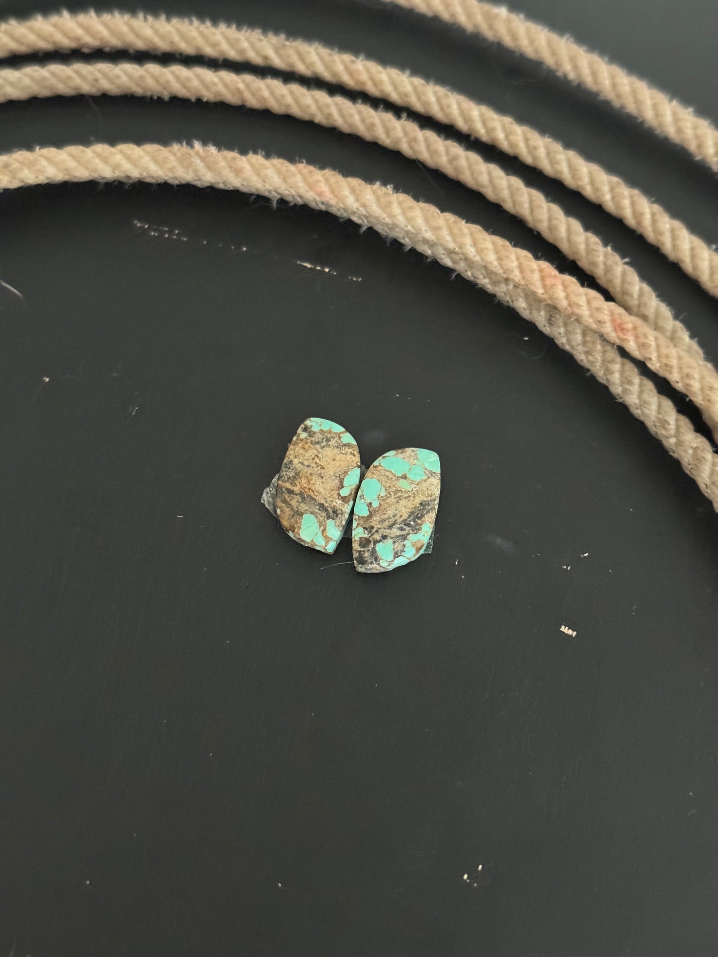 #8 Turquoise Earring Pair Cabs