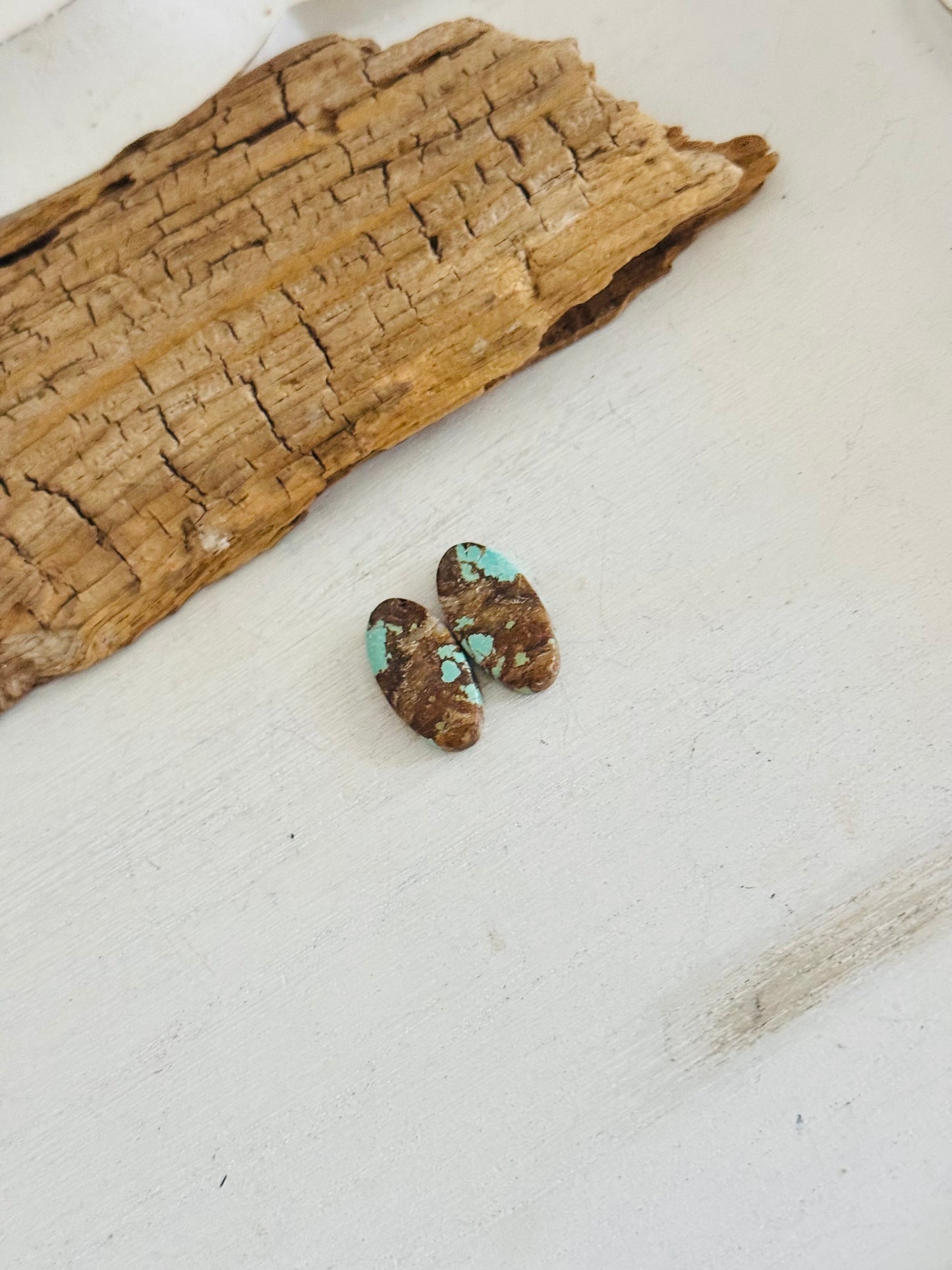#8 Turquoise Earring Pair Cabs