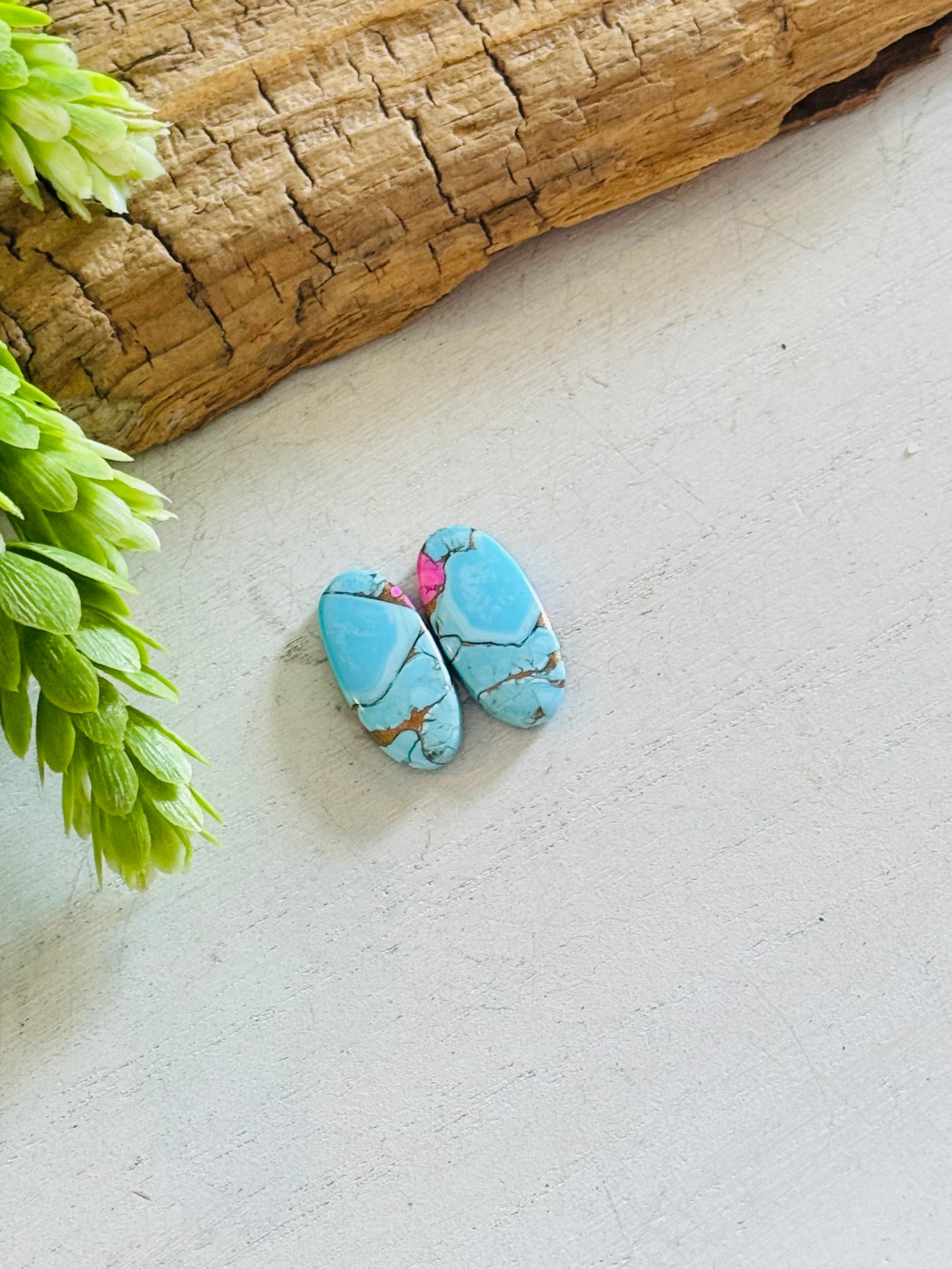 Cotton Candy Dahlia Composite Matching Earring Cabs