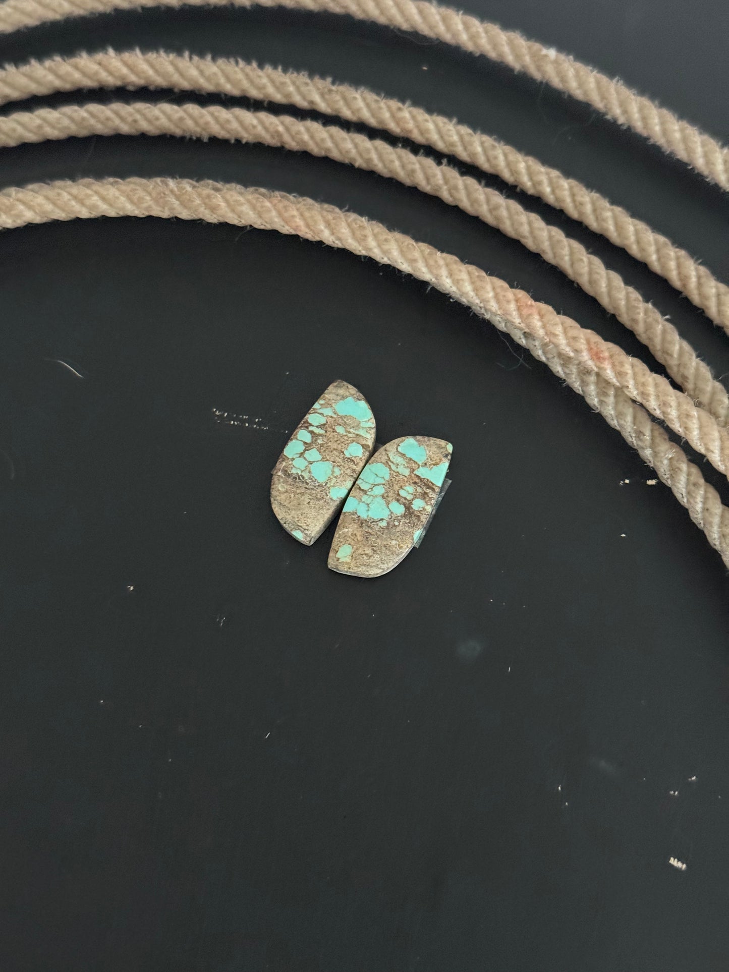 #8 Turquoise Earring Pair Cabs