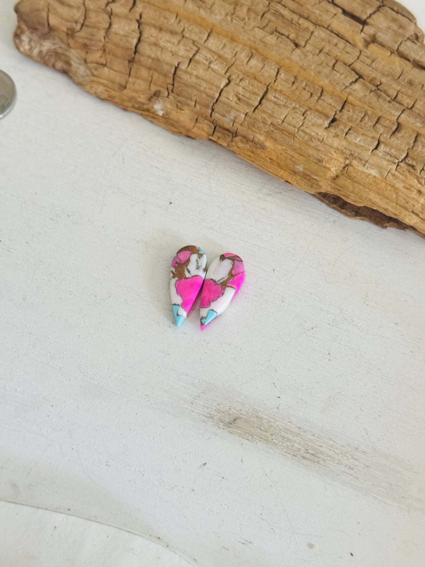 Cotton Candy Dahlia Composite Matching Earring Cabs