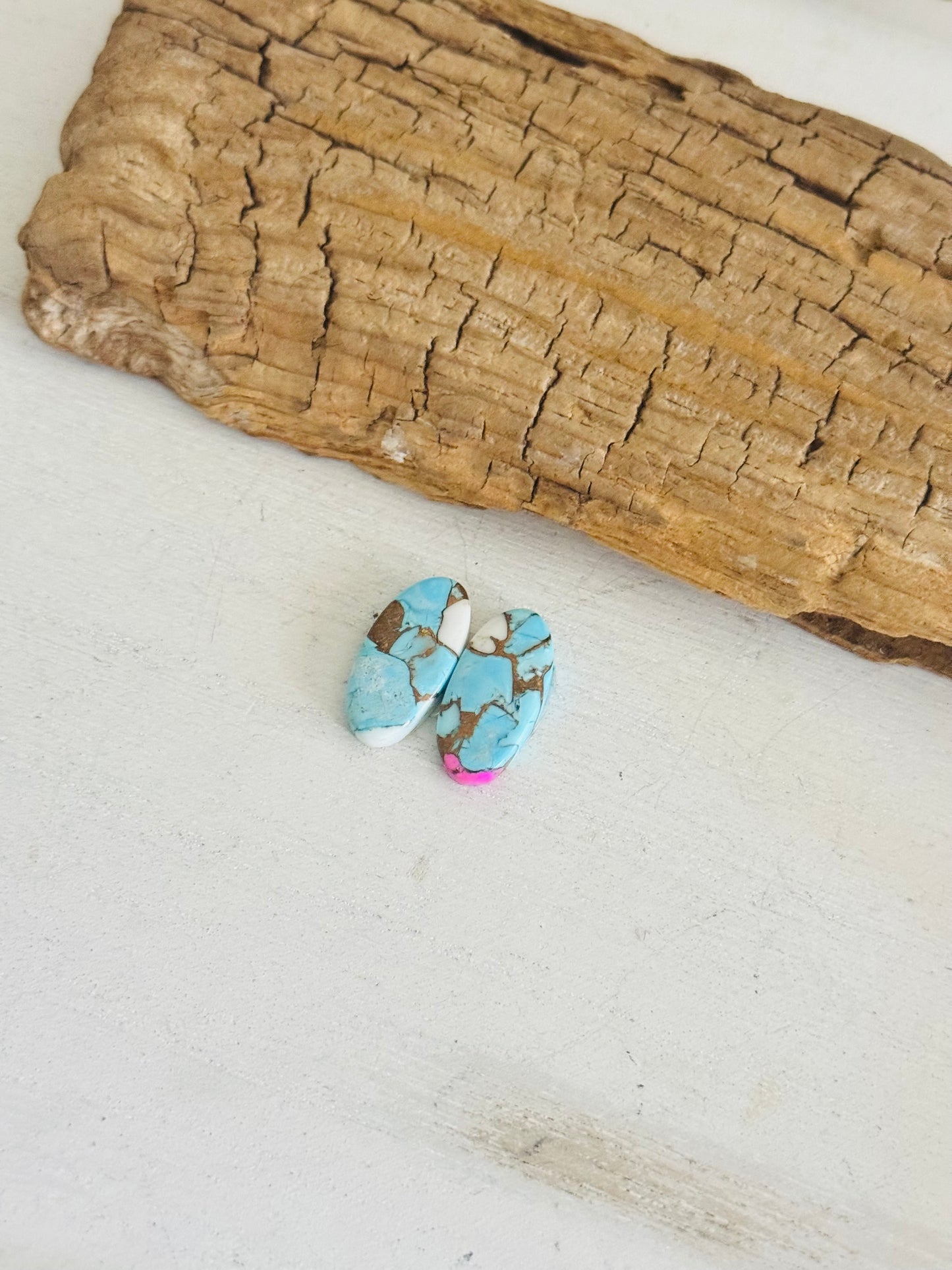 Cotton Candy Dahlia Composite Matching Earring Cabs