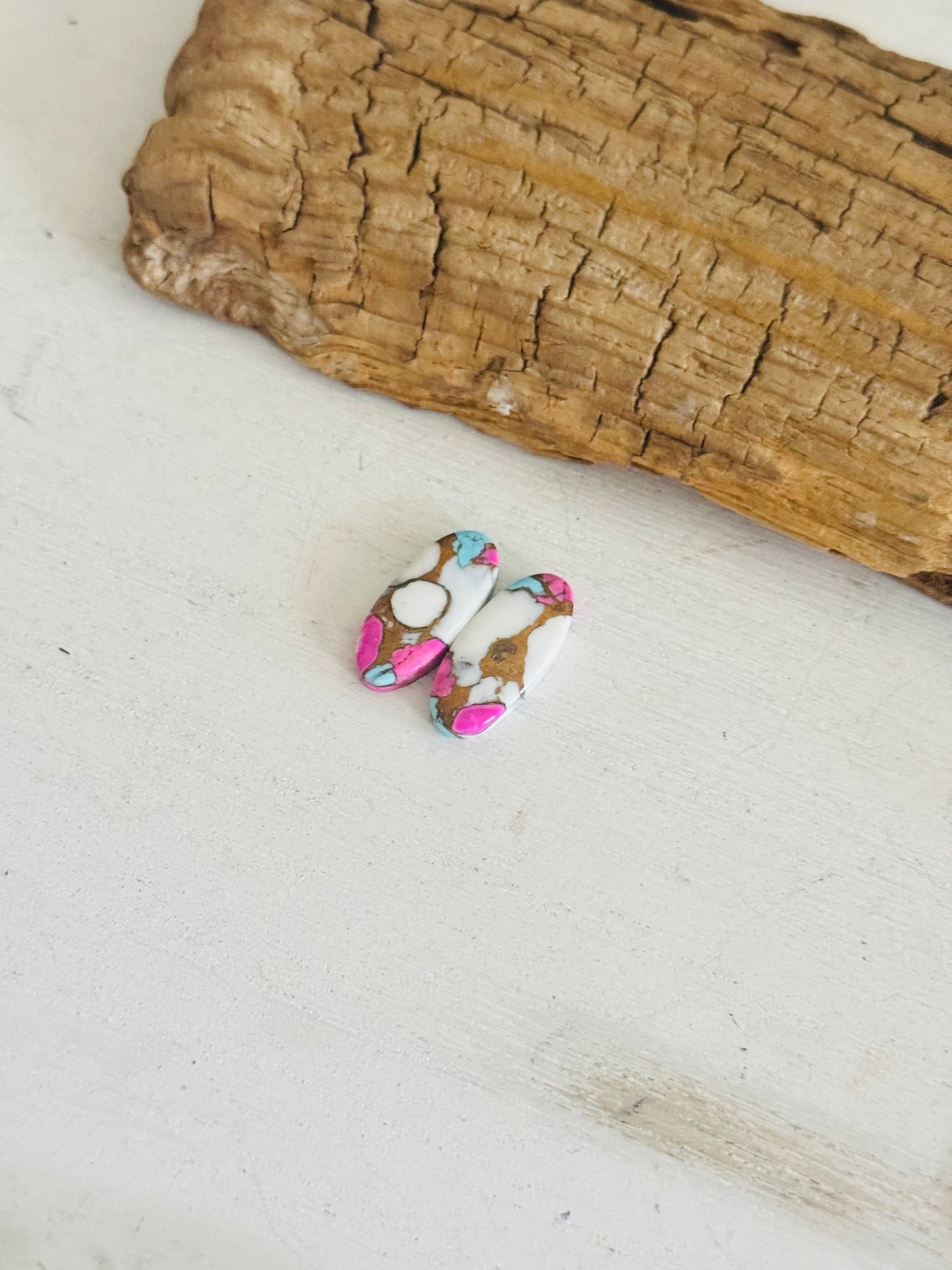 Cotton Candy Dahlia Composite Matching Earring Cabs