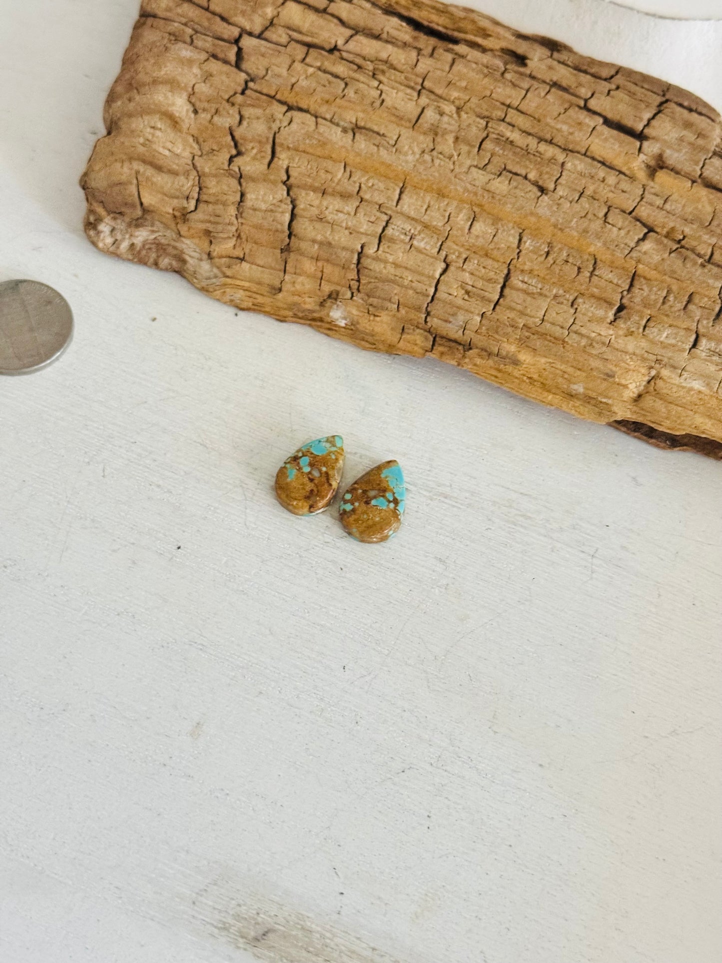 #8 Turquoise Earring Pair Cabs